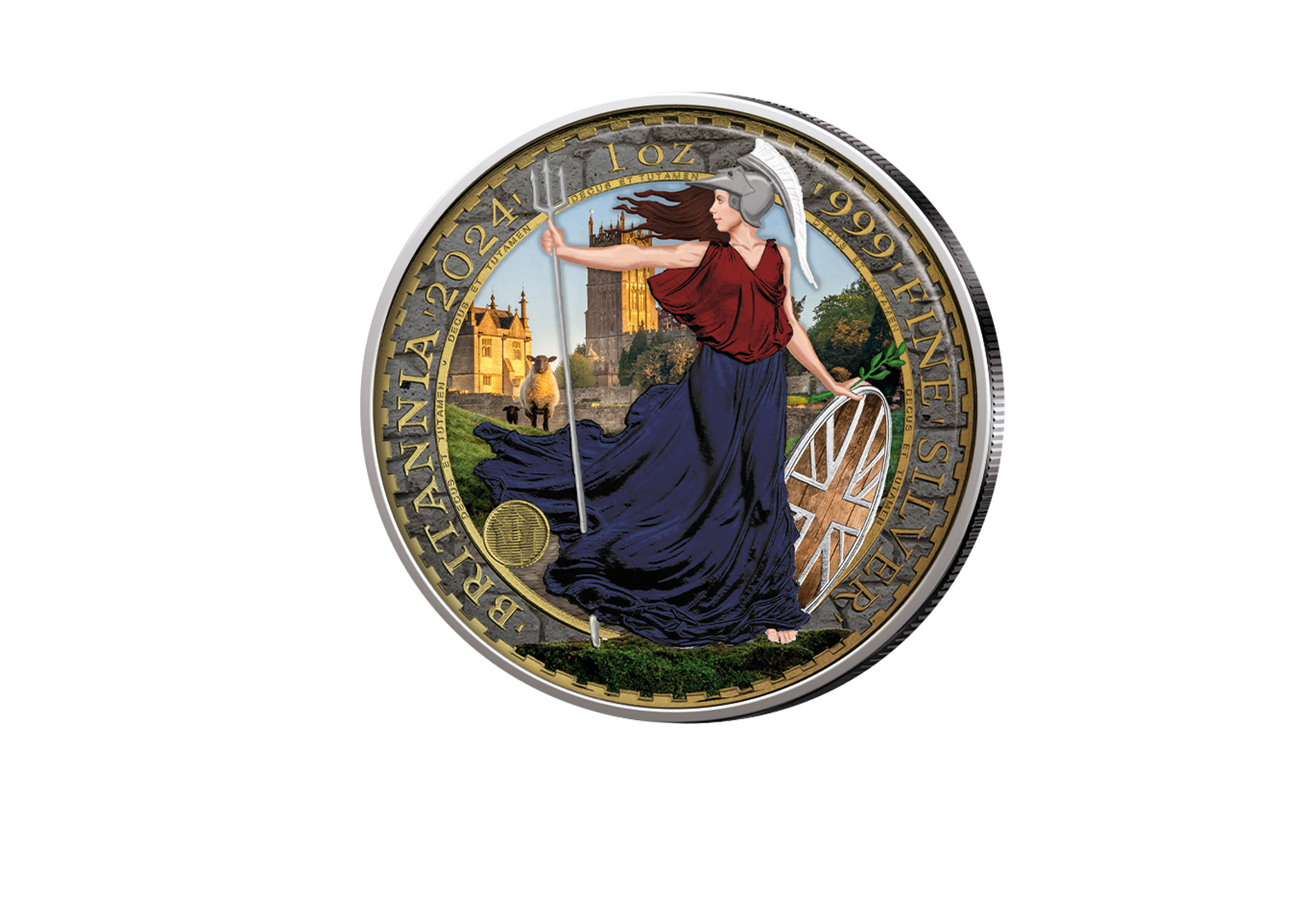 Britannia 1 oz Silber 2024 Großbritannien veredelt mit Farbmotiv