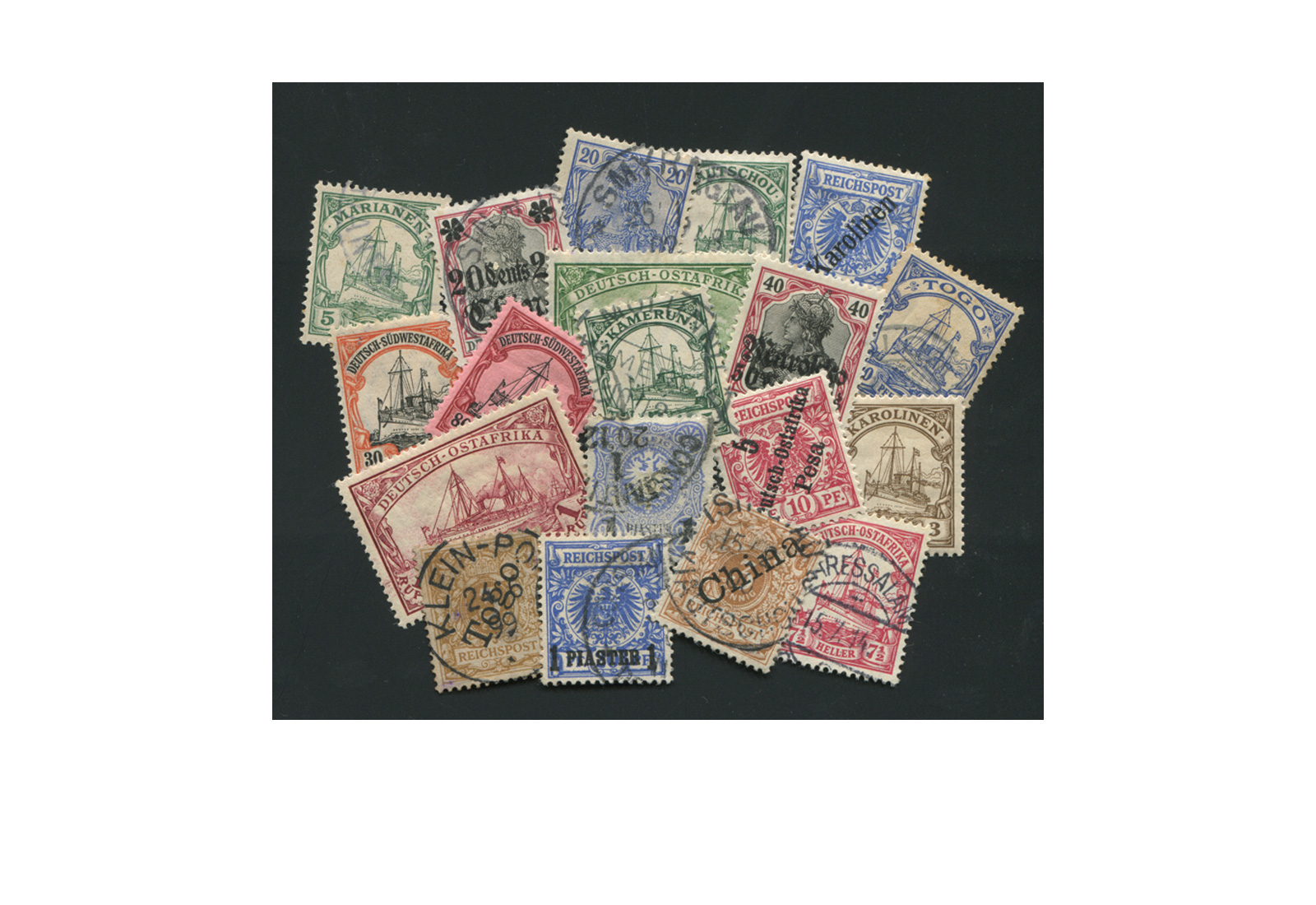 Dt. Kolonien und ApÄ 10 Briefmarken postfrisch und gestempelt