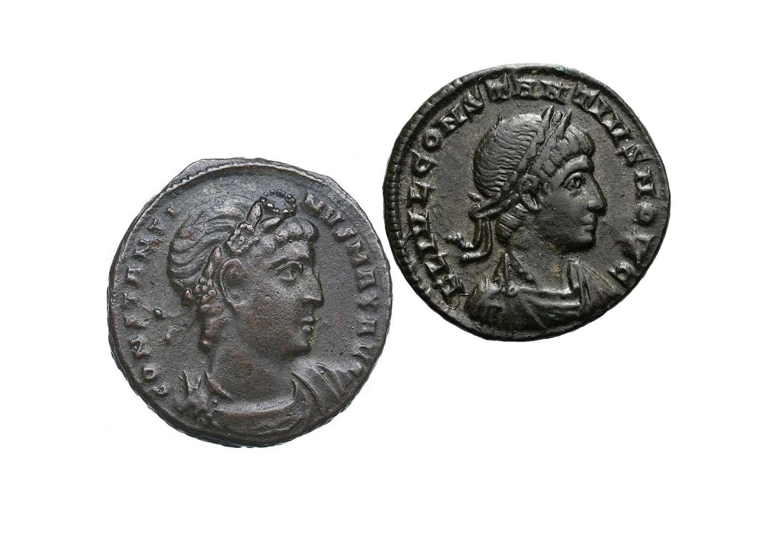 2er-Set Rom Konstantin I. 306-337 und Constantinus II. 324-337 im Etui inkl Zertifikat