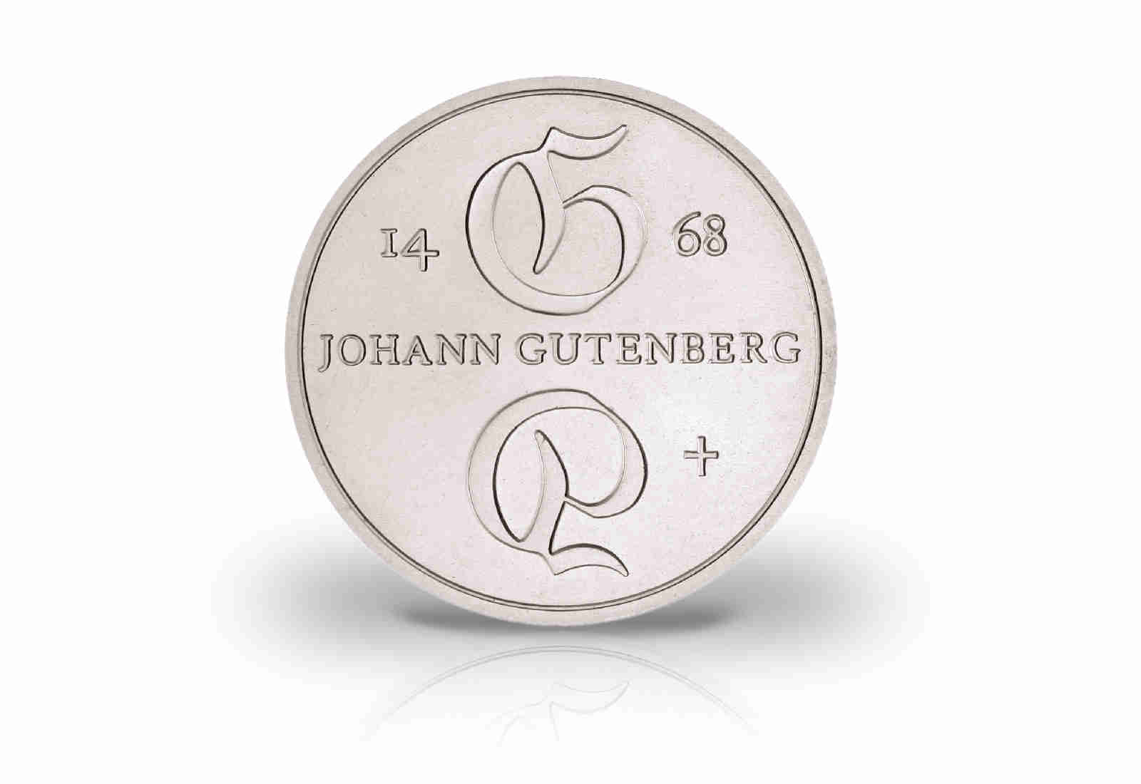 10 Mark Gedenkmünze 1968 DDR Johannes Gutenberg Jaeger-Nr. 1523