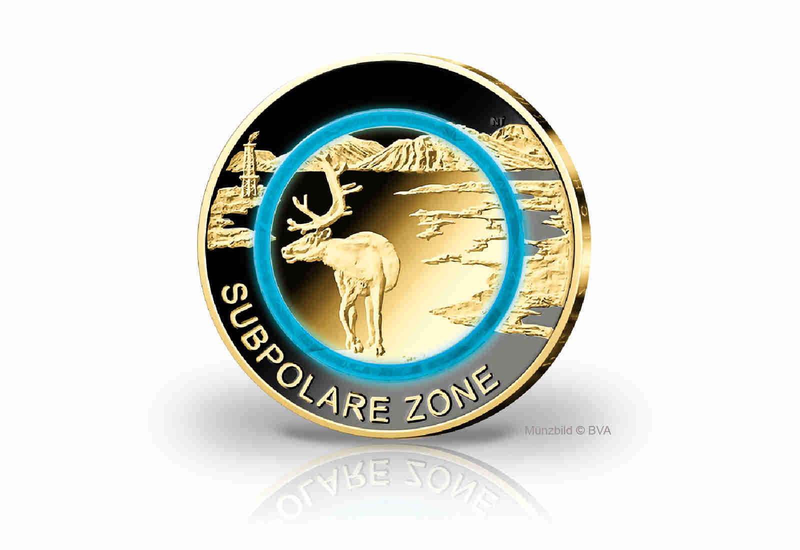 5 Euro 2020 Deutschland Subpolare Zone mit Ruthenium und 24 Karat Goldauflage