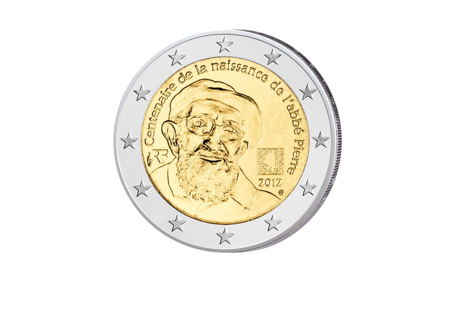 2 Euro 2012 Frankreich 100. Geburtstag Abbe Pierre