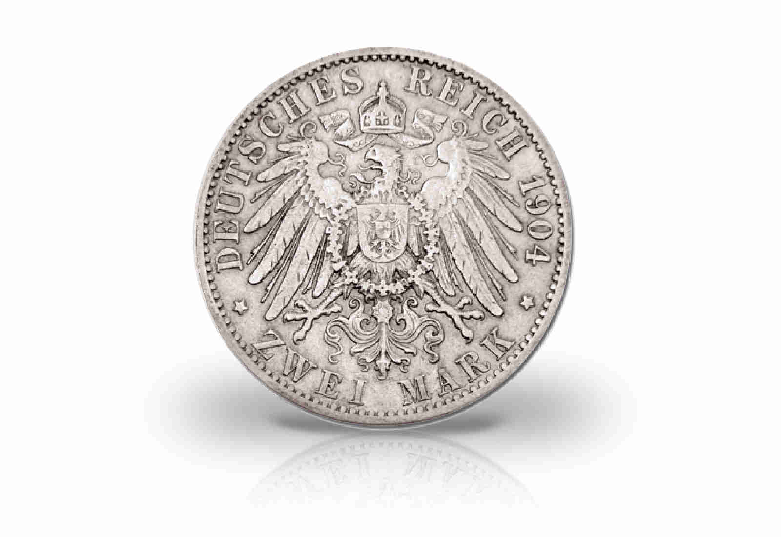 2 Mark 1903-1904 Deutsches Kaiserreich Sachsen König Georg Jaeger-Nr. 129