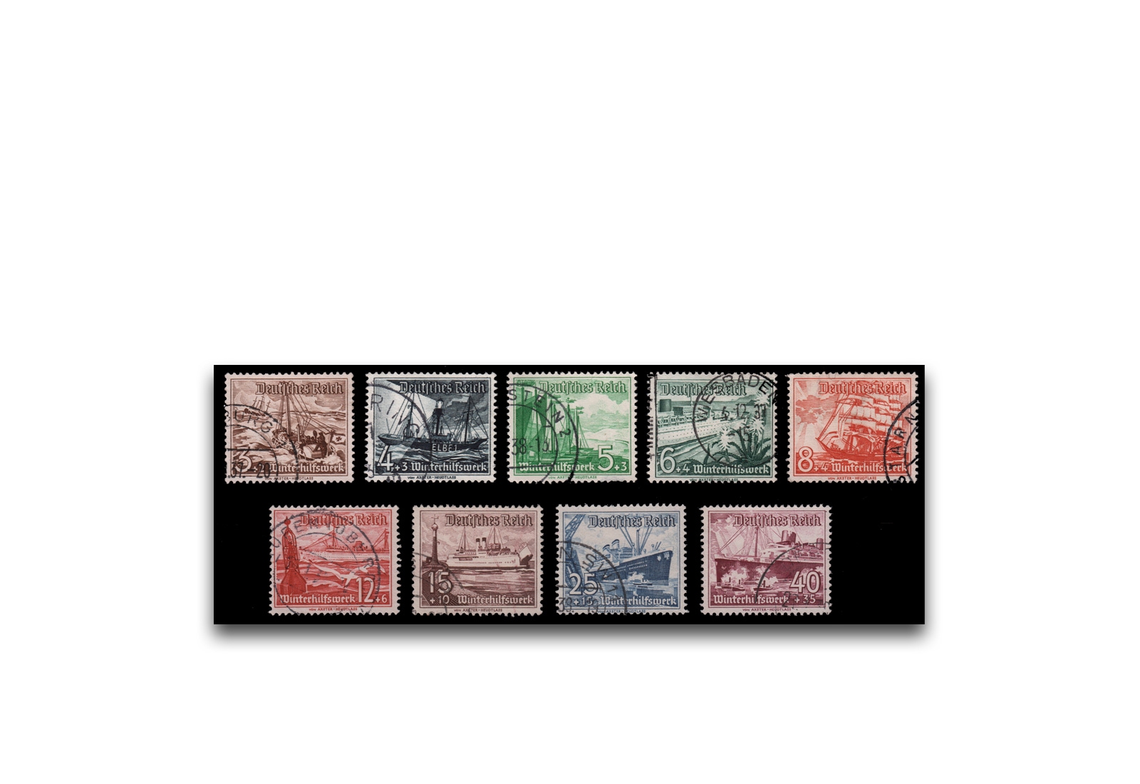 Briefmarken Deutsches Reich Winterhilfe 1937 Michel Nr. 651/659 gestempelt