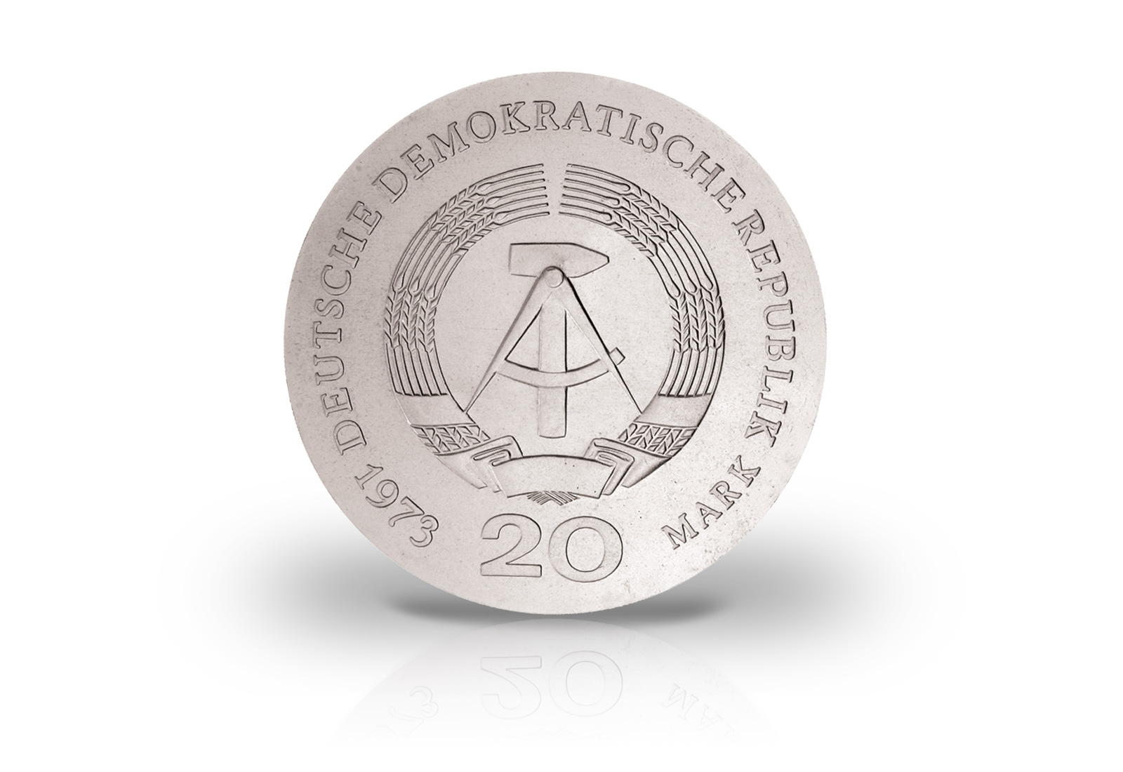 20 Mark Gedenkmünze 1973 DDR August Bebel Jaeger-Nr. 1547