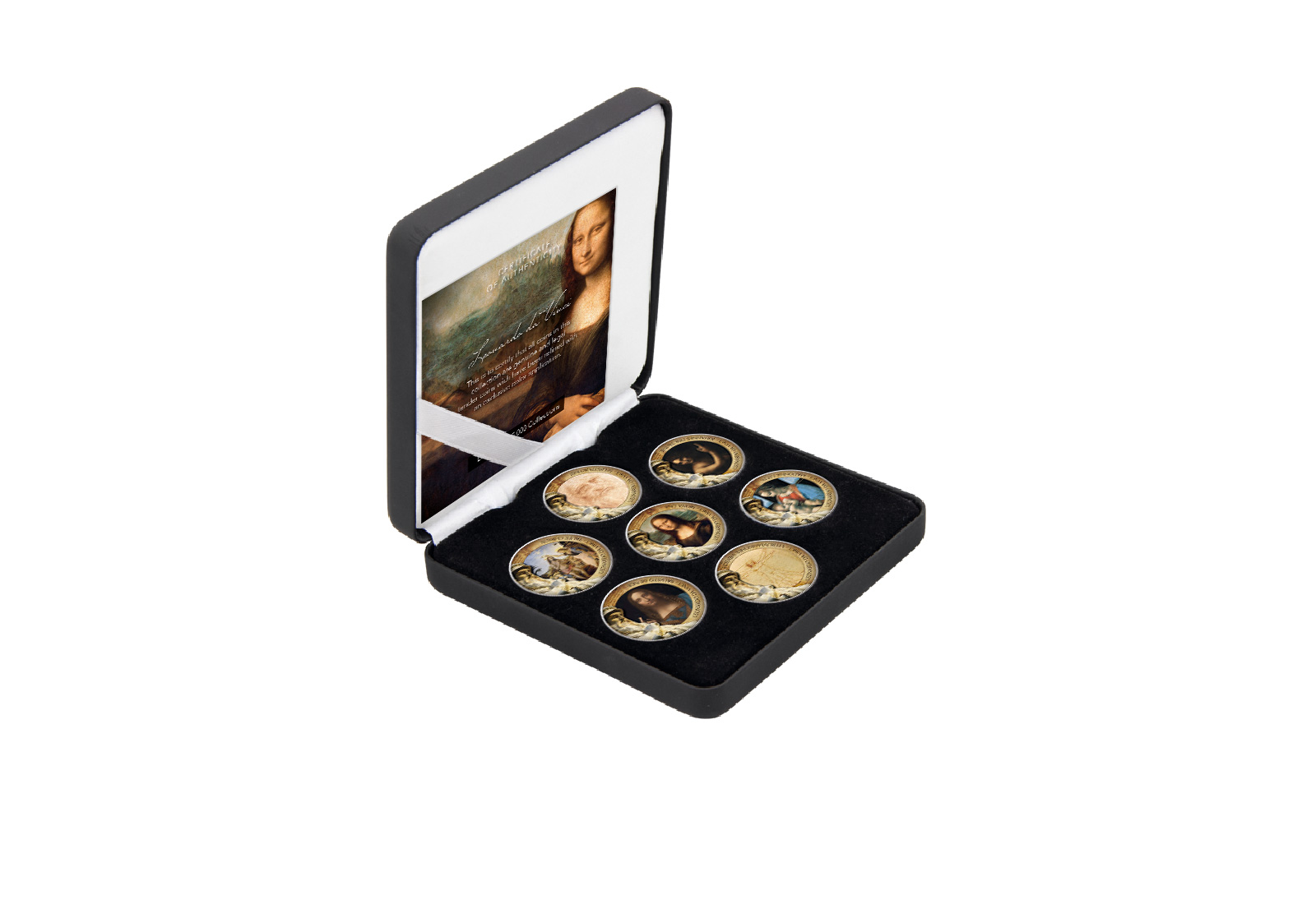 500. Todestag von Leonardo da Vinci 7er Kollektion mit Farbapplikation im Etui inkl. Zertifikat