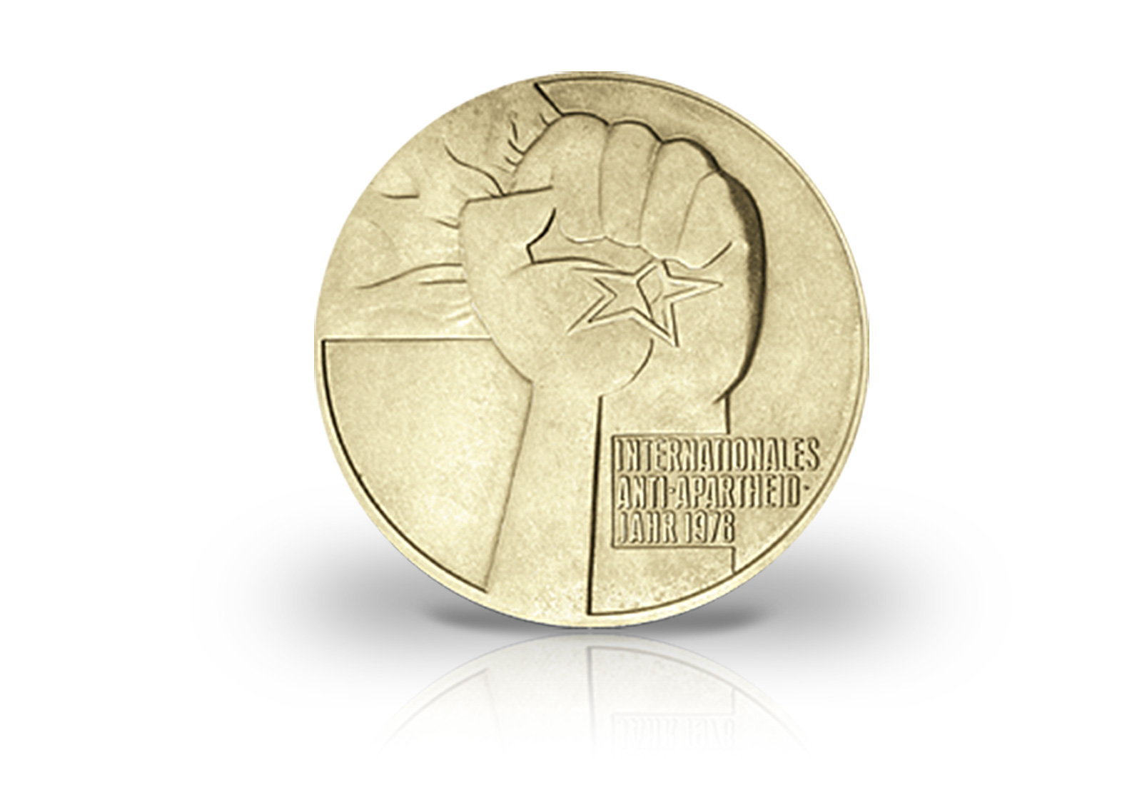 5 Mark Gedenkmünze 1978 DDR Internationales Anti-Apartheid-Jahr Jaeger-Nr. 1569