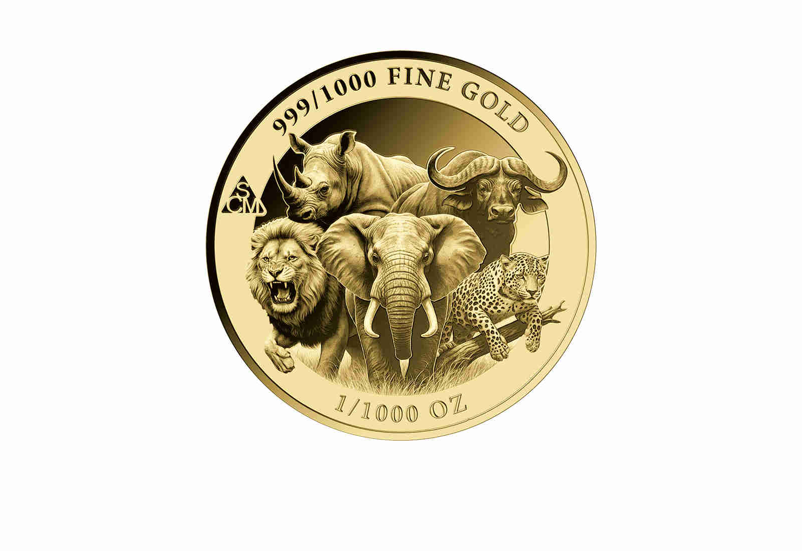 Goldcard Motiv Nashorn mit 999/1000 Goldausgabe