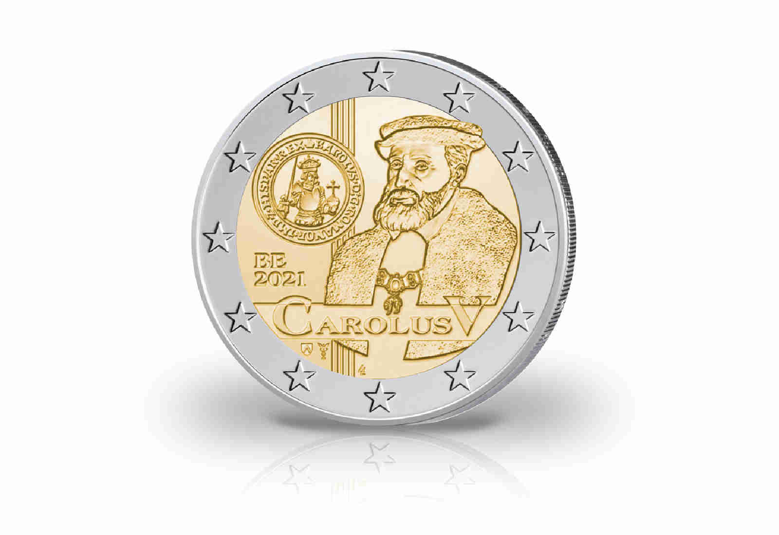 2 Euro 2021 Belgien 500 Jahre Karlsgulden st in Coincard