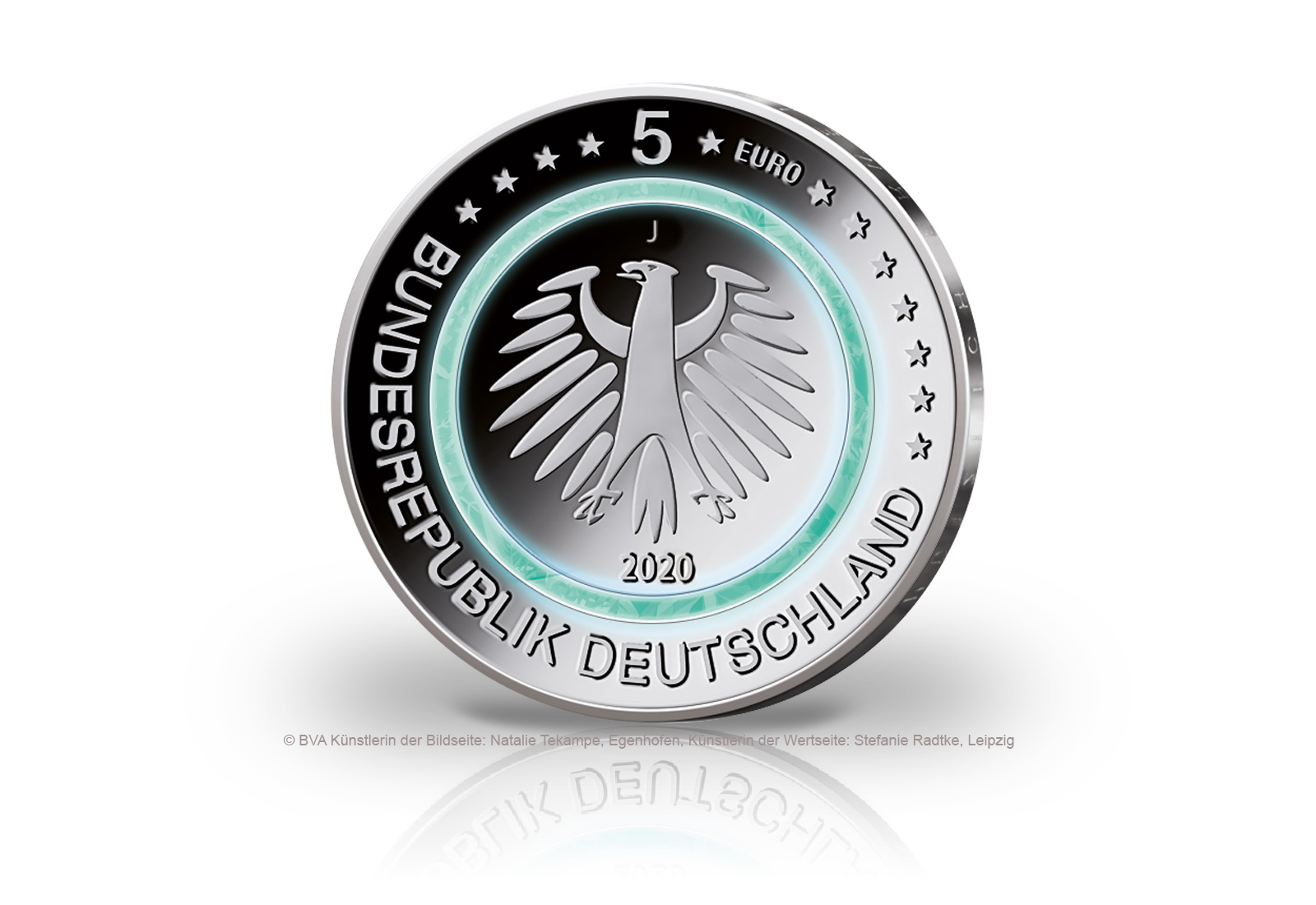 5 Euro 2020 Deutschland Subpolare Zone mit Polymerring st Prägestätte J