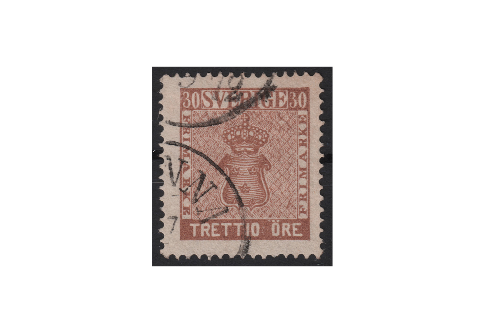 Schweden Freimarke: Reichswappen 1858 SWE Michel Nr. 11 a gestempelt