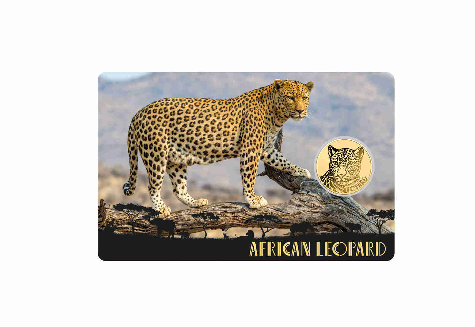 Goldcard Motiv Leopard mit 999/1000 Goldausgabe