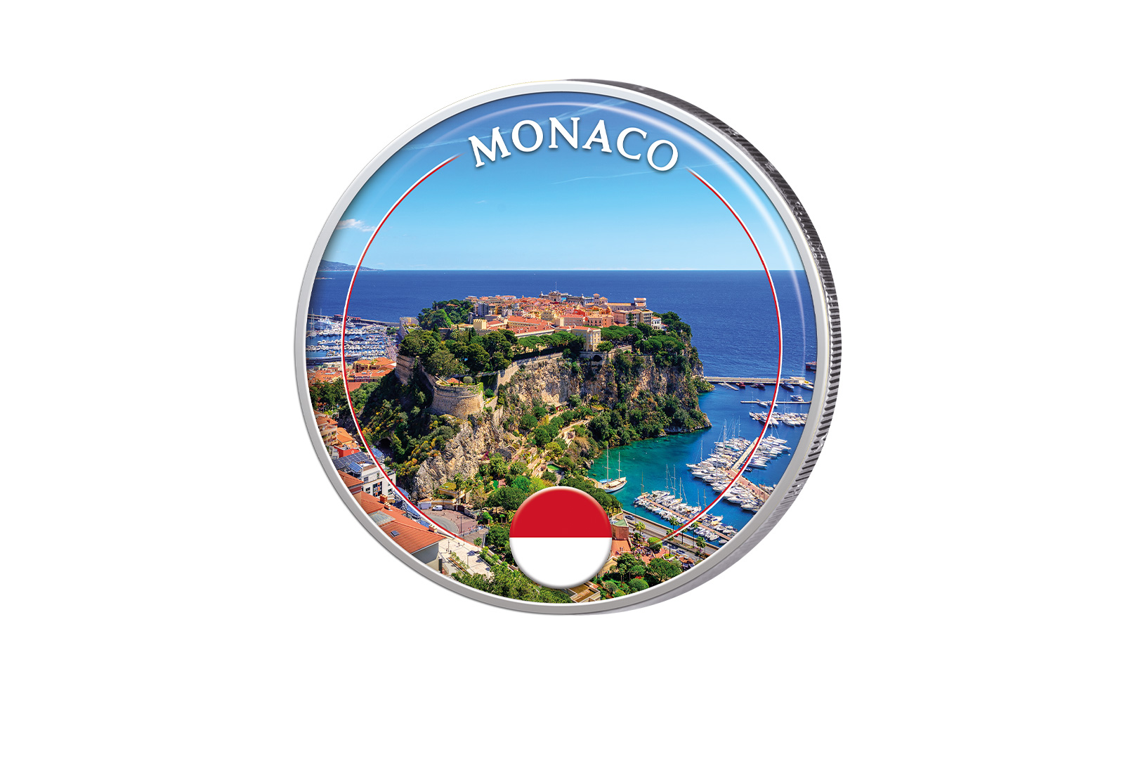 2 Euro mit Farbapplikation Monaco - Monaco