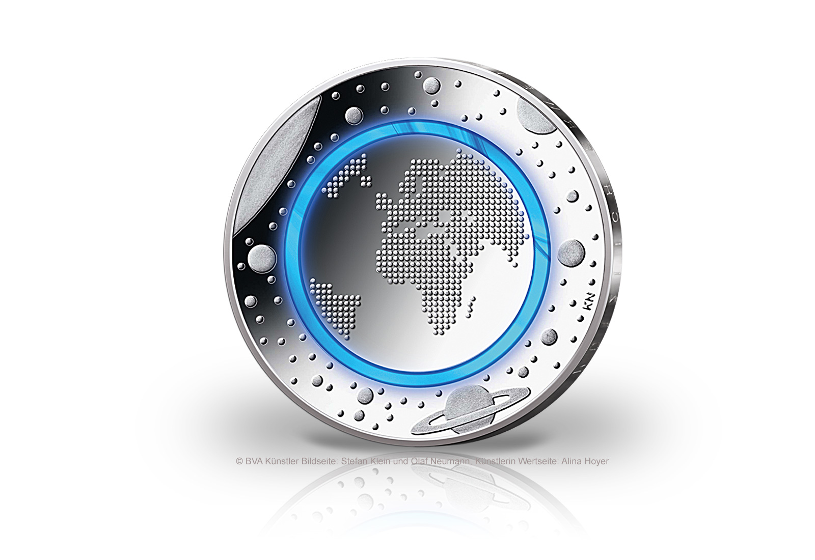 5 Euro 2016 Planet Erde Deutschland mit blauem Polymerring st Prägestätte F