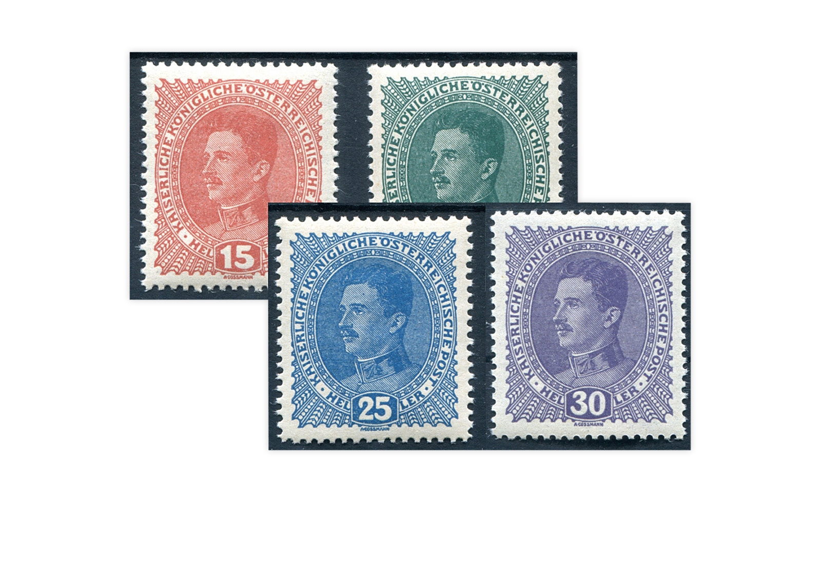 Briefmarken Kaiserreich Österreich Michel-Nr. 221/224 gestempelt