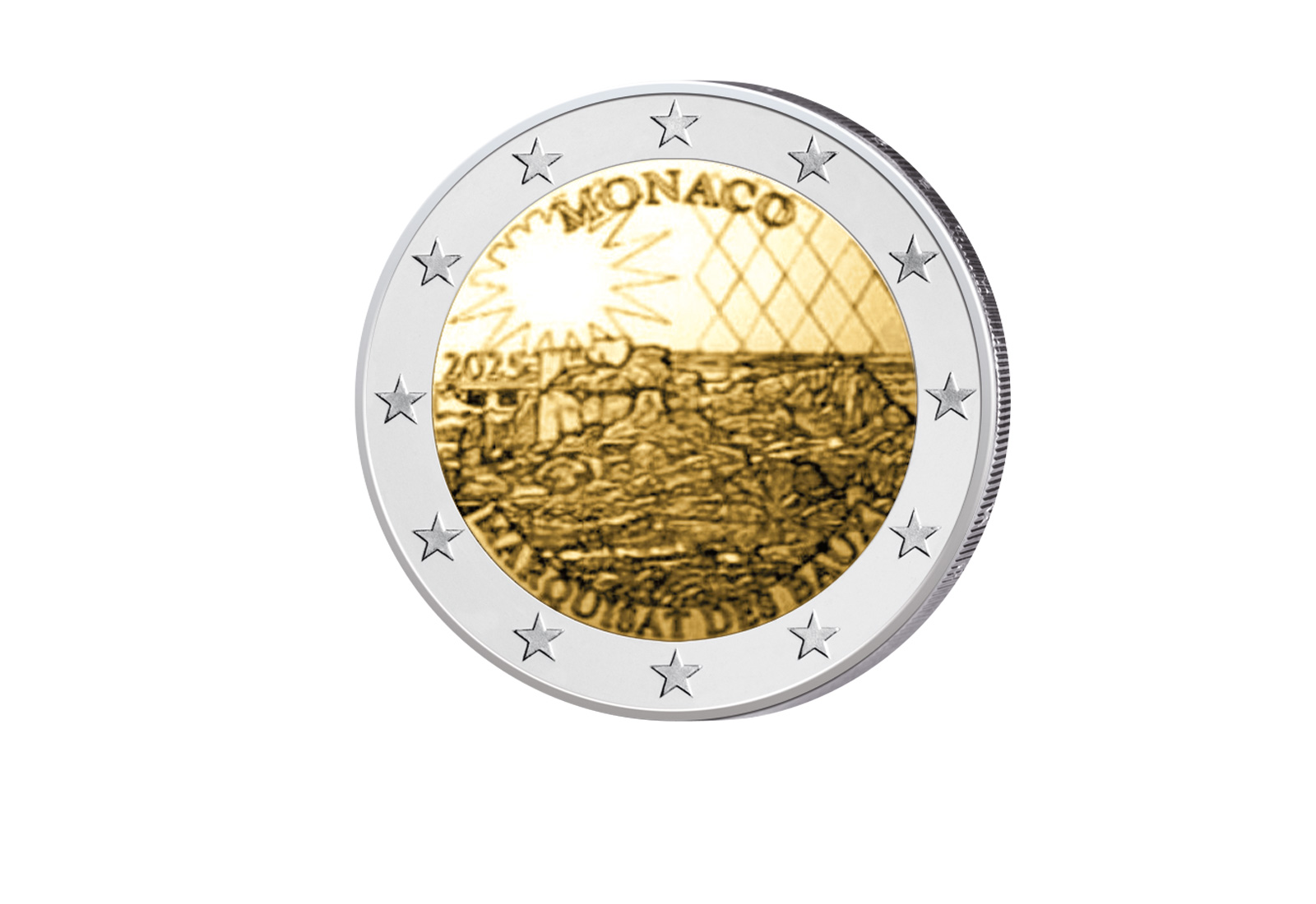 2 Euro 2025 Monaco Das alte Lehnen der Familie Grimaldi: Baux