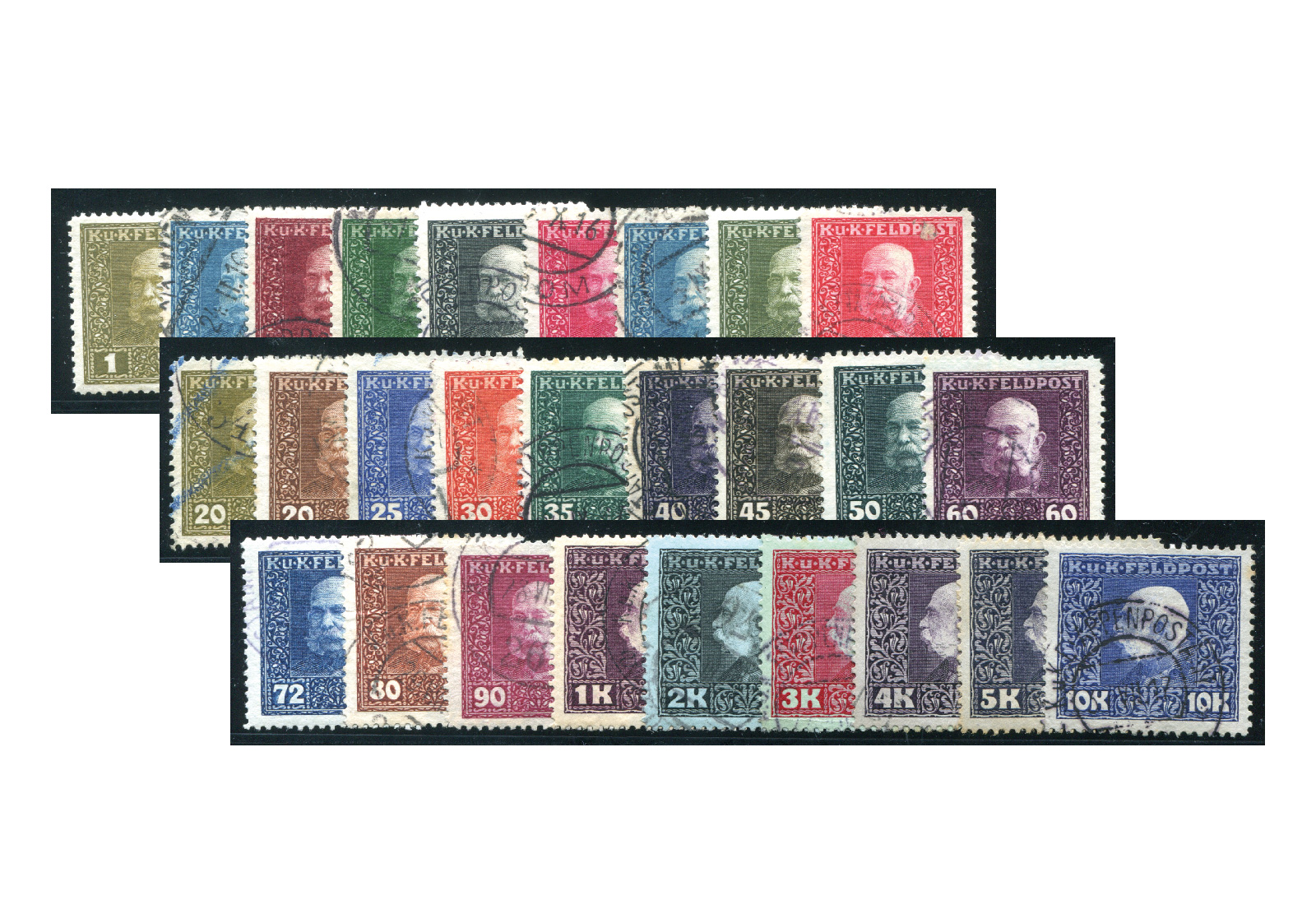 Österreich Feldpost Mi.Nr. 22-48 gest.