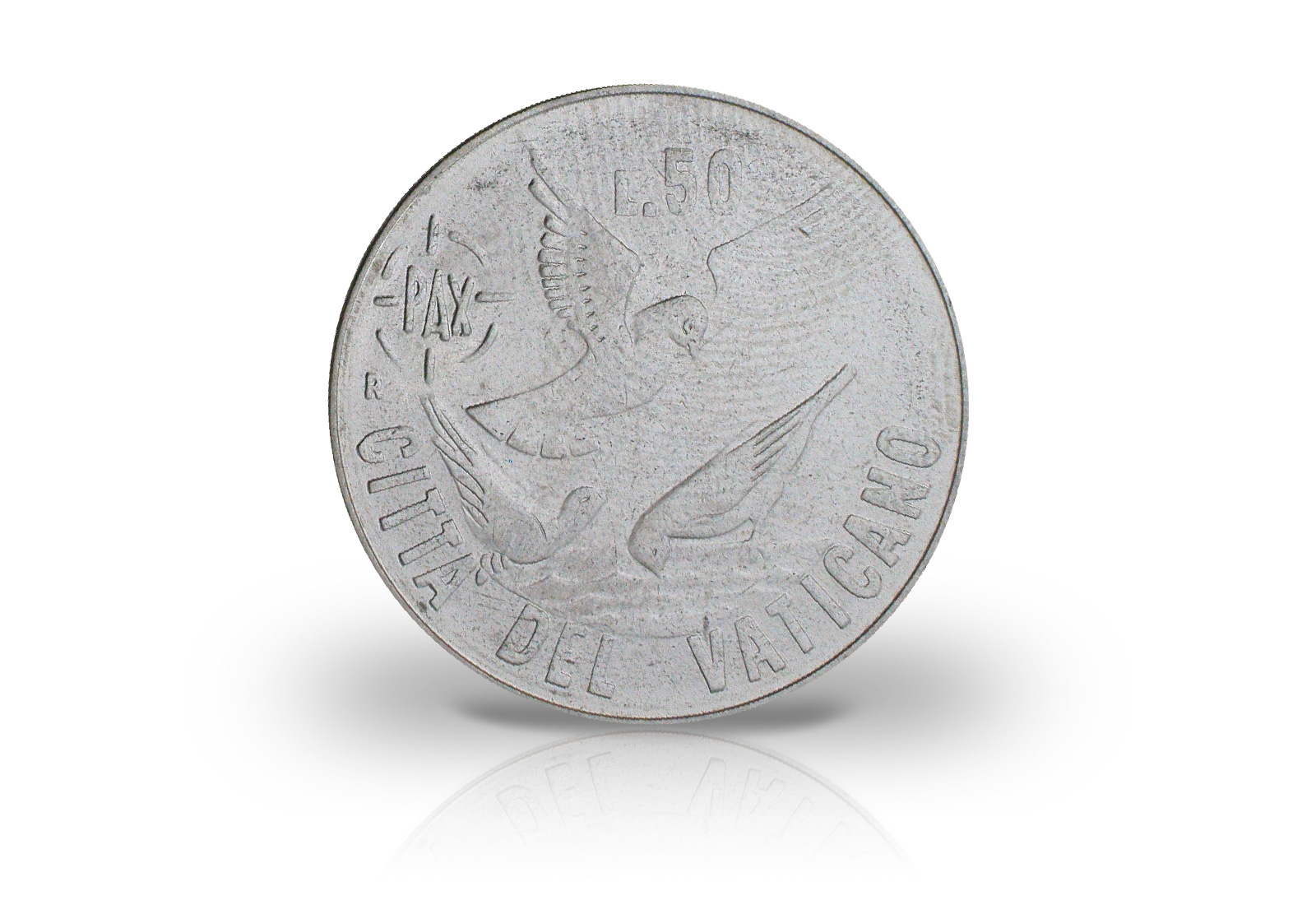50 Lire 1984 Vatikan Papst Paul II. Die trinkenden Tauben