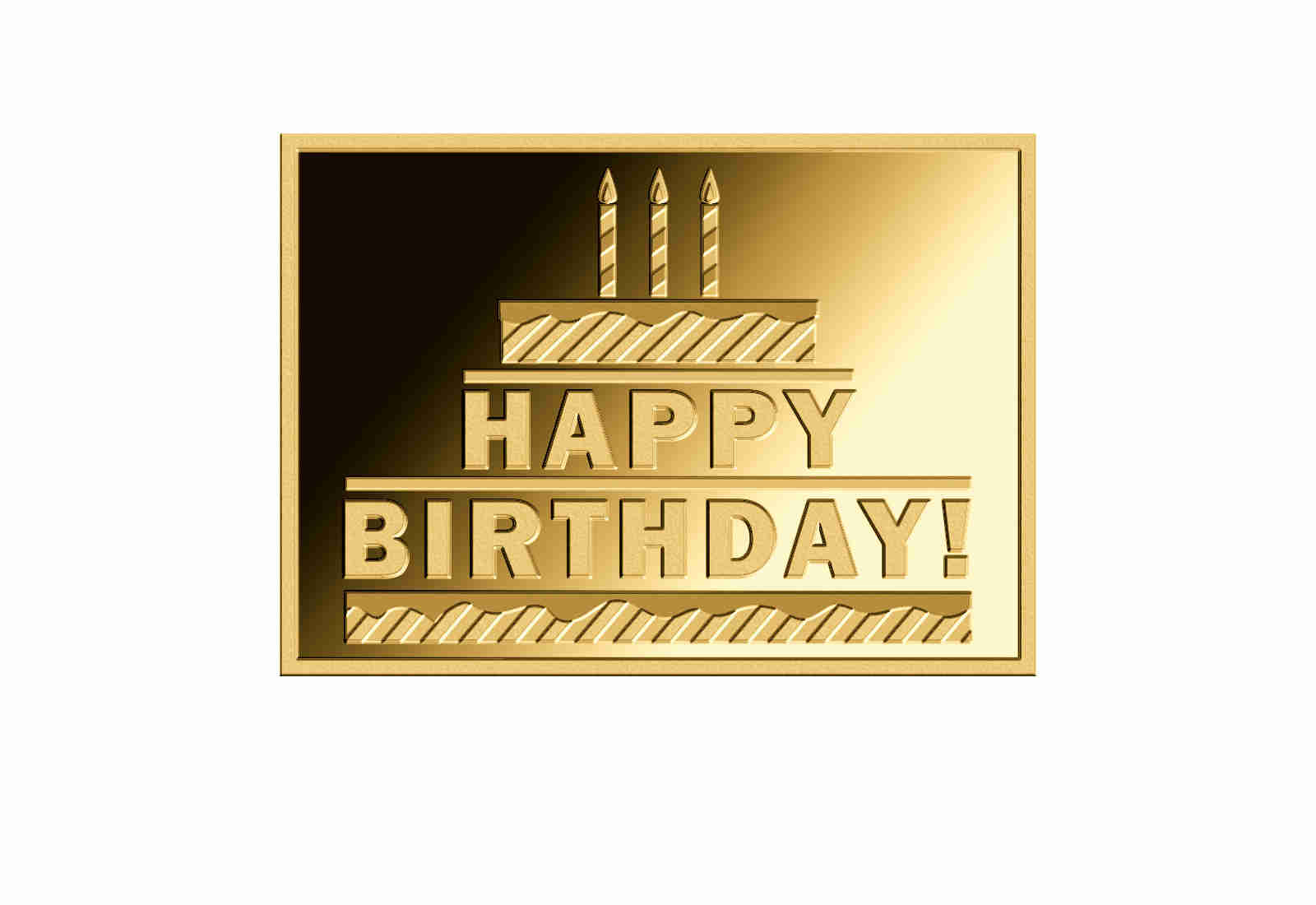 Goldmünze Motiv "Happy Birthday Kuchen" 999/1000 Gold Geschenk