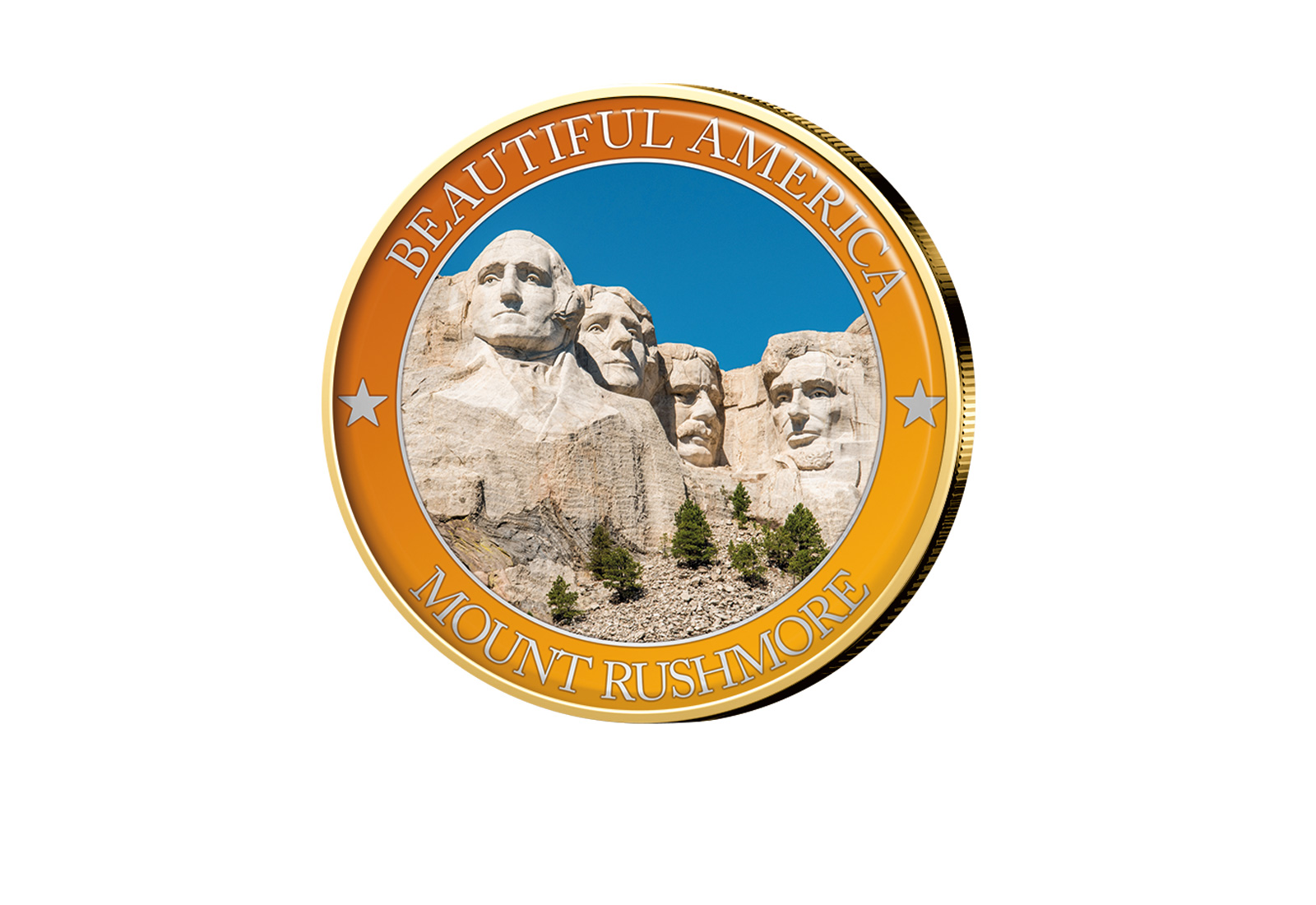 1/2 Dollar USA Mount Rushmore - Serie Beautiful America mit Farbapplikation