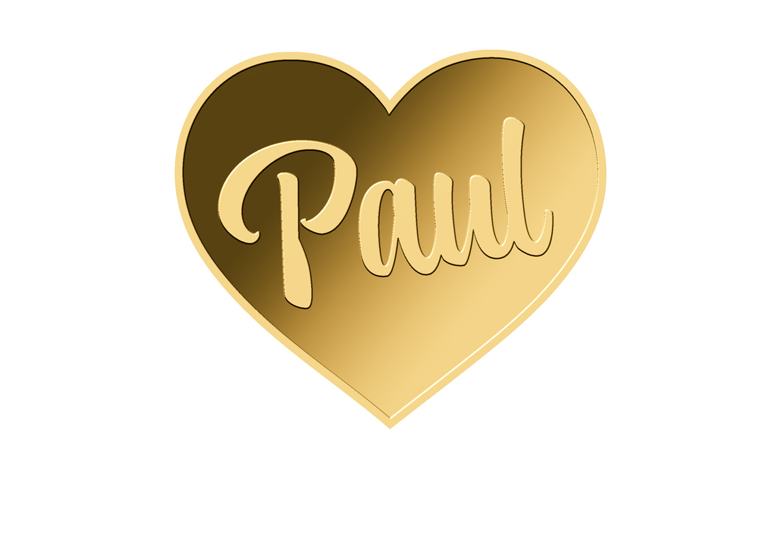 Goldmünze Motiv "Herz Paul" 999/1000 Gold im Geschenketui