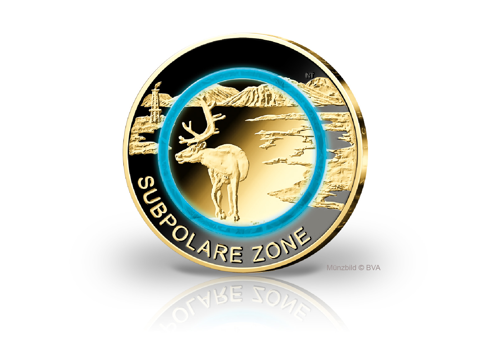 5 Euro 2020 Deutschland Subpolare Zone mit Ruthenium und 24 Karat Goldauflage