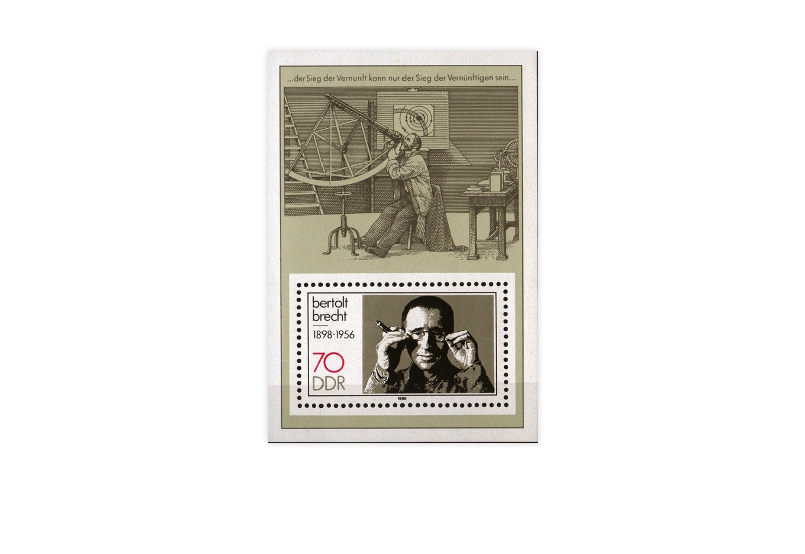 DDR Block 91 90. Geburtstag Berthold Brecht 1988 postfrisch