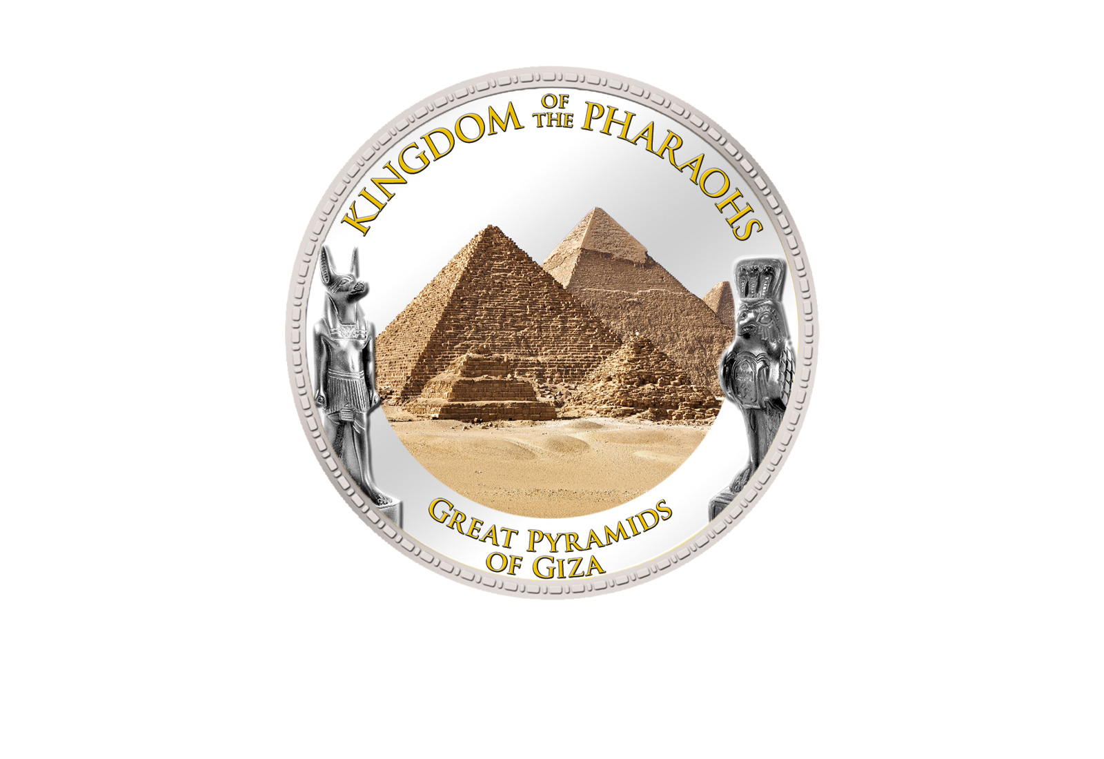 1 Pfund Ägypten Pyramiden 999,9 Goldauflage mit Farbmotiv