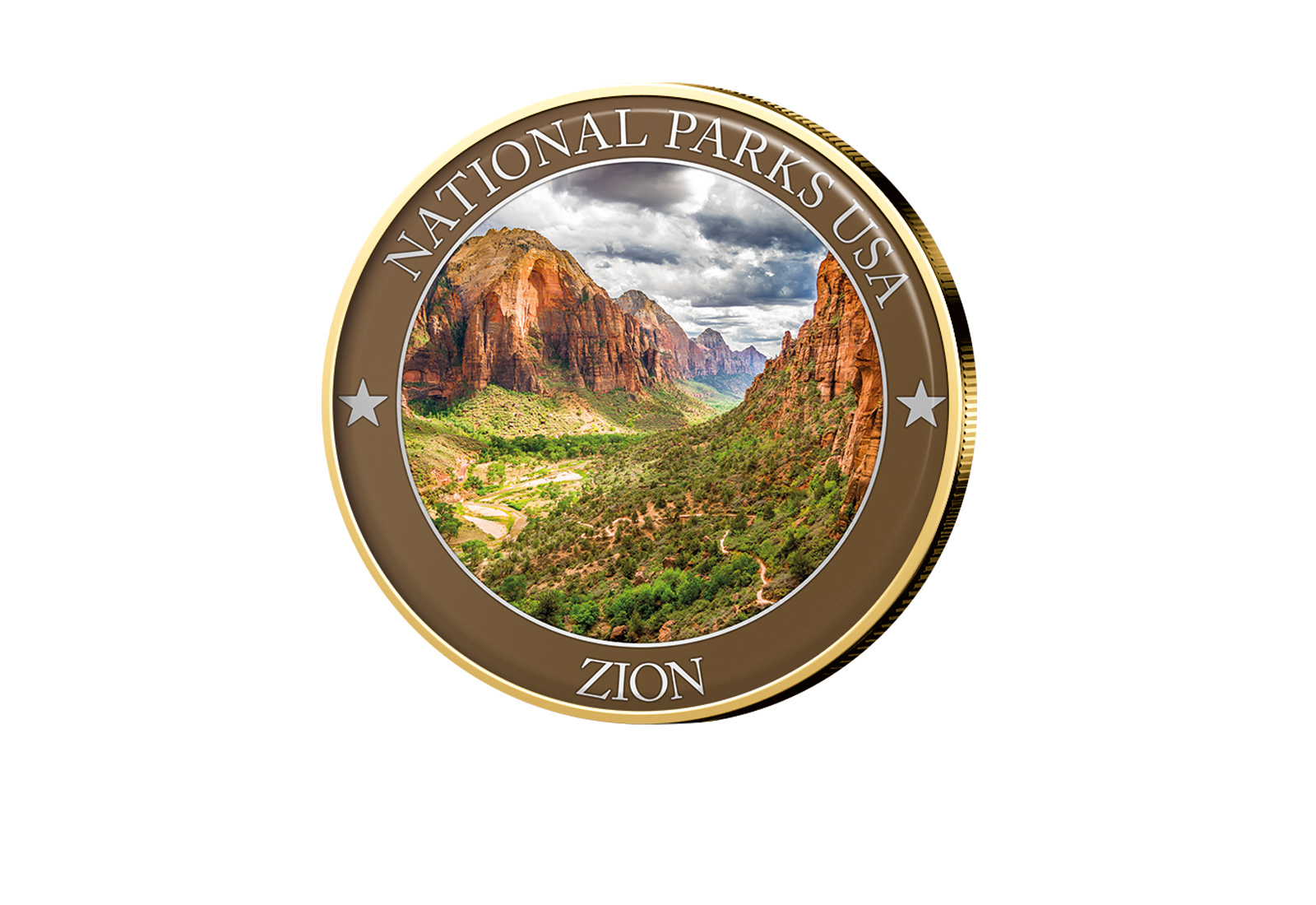 1/2 Dollar USA Zion Serie National Parks USA mit Farbapplikation
