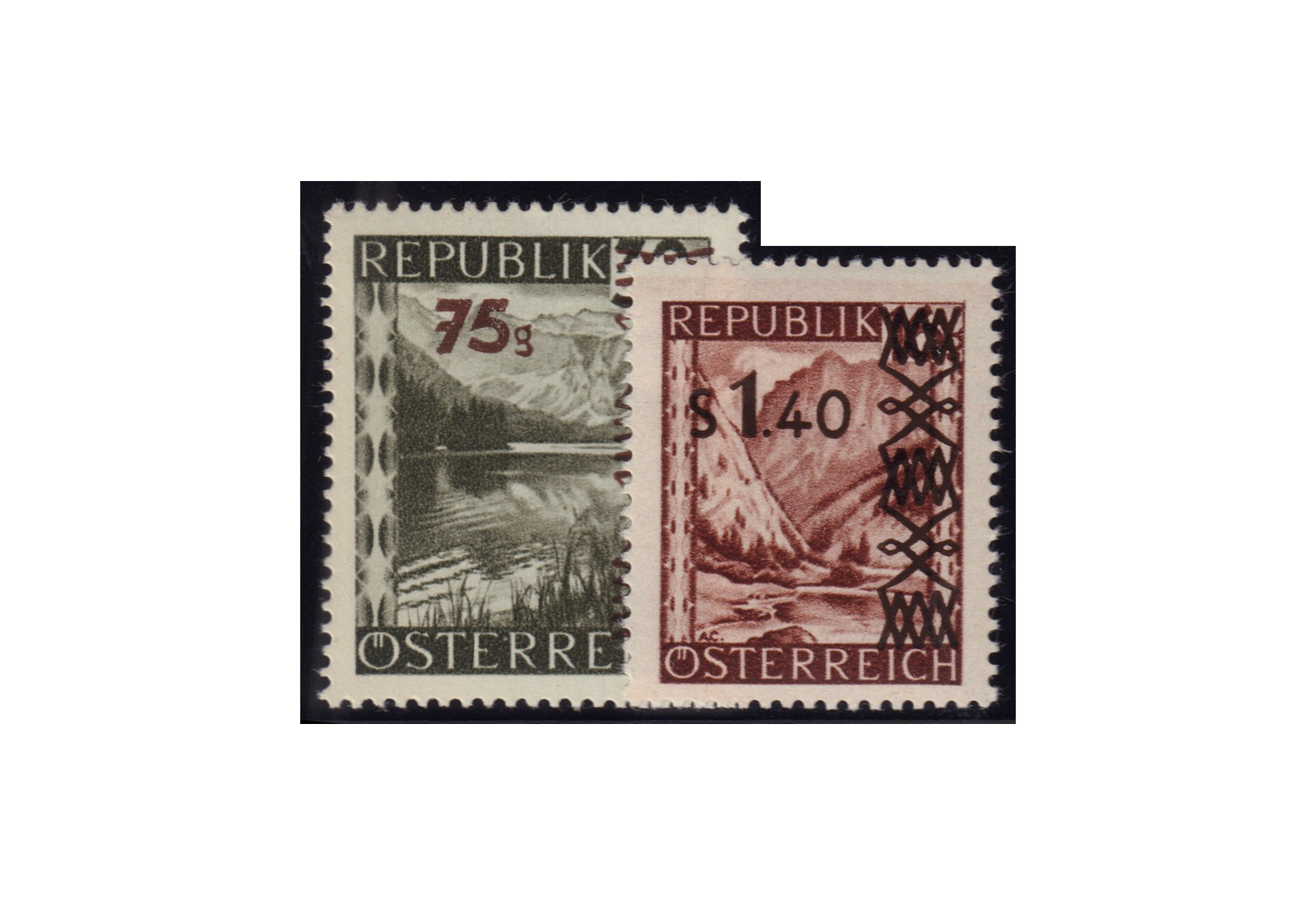 Österreich Freimarken 1947: Landschaften Michel Nr. 835/6 gestempelt