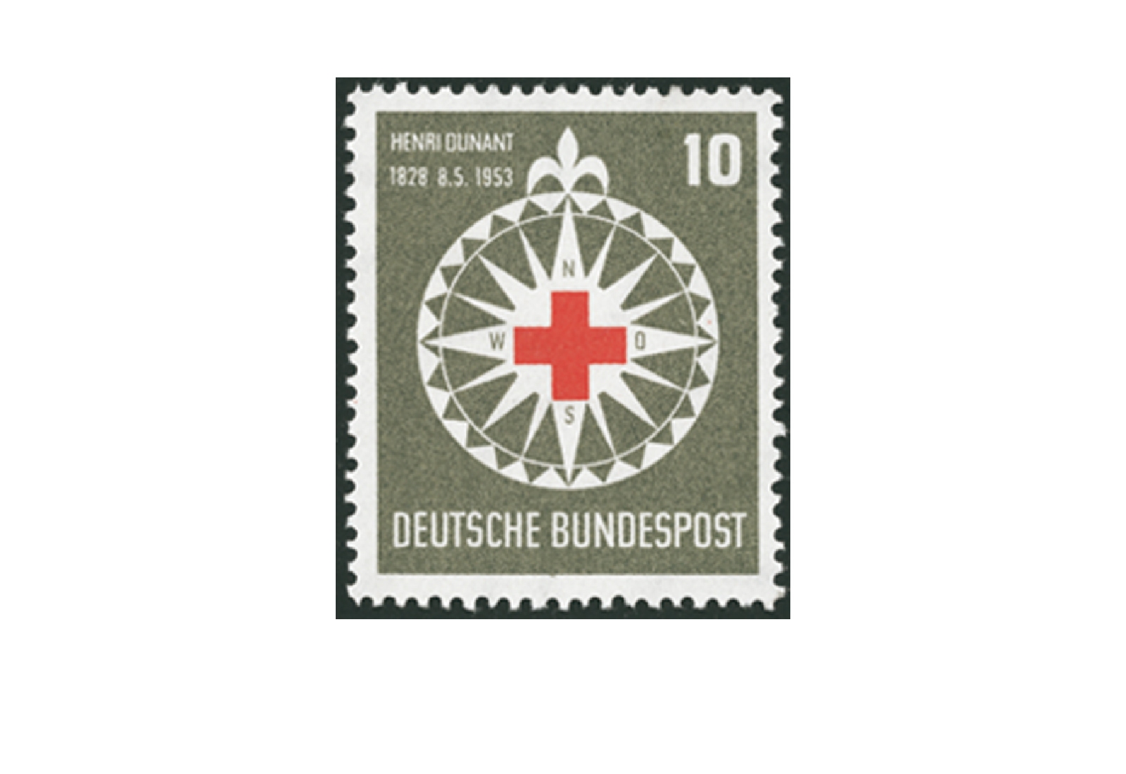 Briefmarke BRD Henri Dunant 1953 Michel-Nr. 164 postfrisch