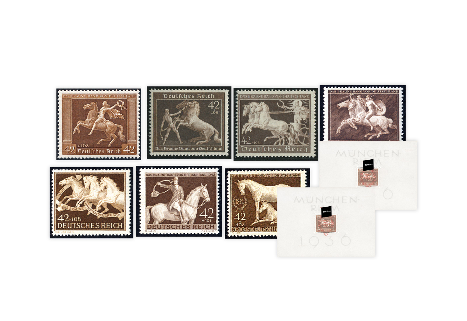 Briefmarken Deutsches Reich Braunes Band 1936-1944 im Set