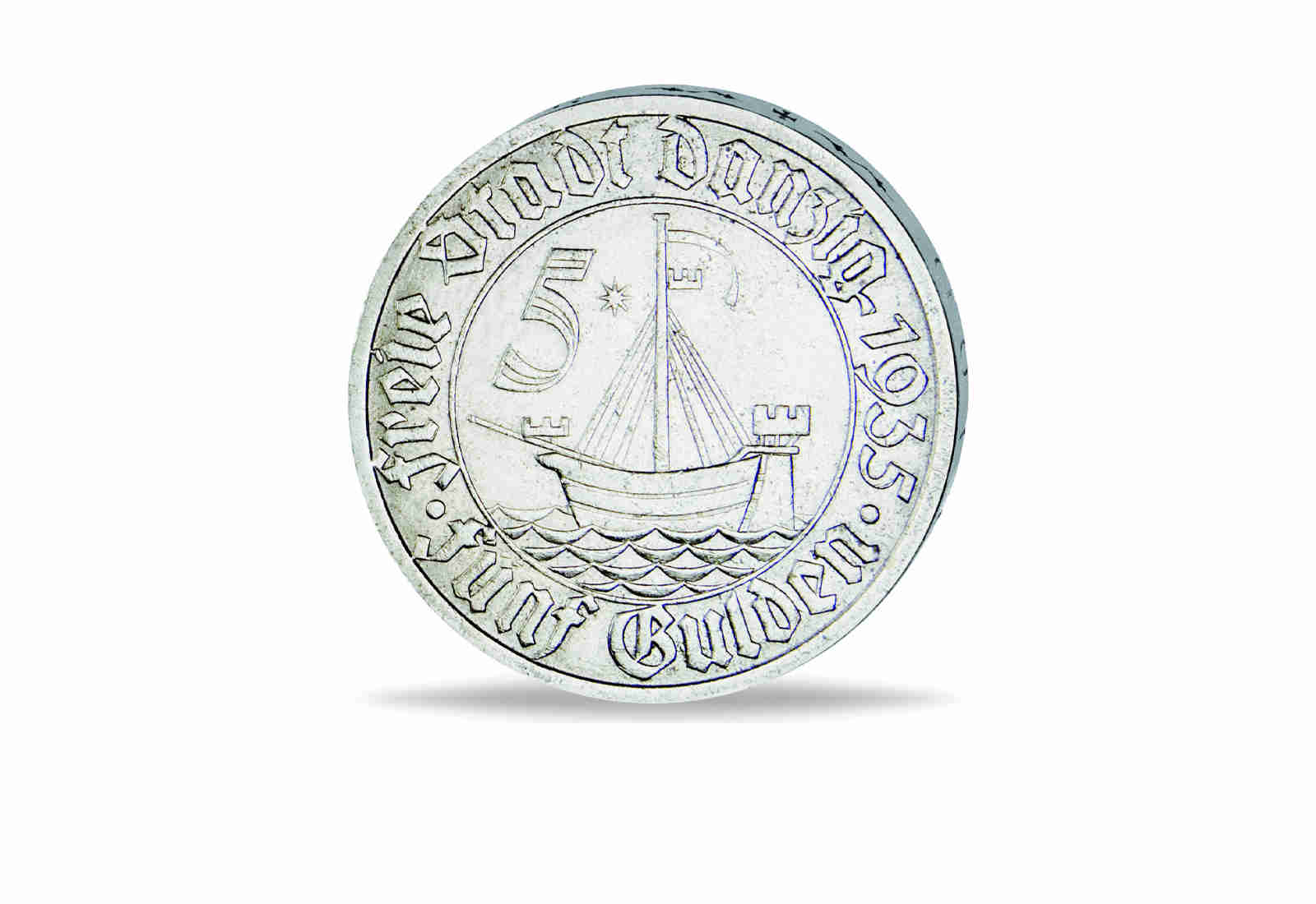 5 Gulden 1932 Danzig Wappen Kogge Jaeger-Nr. D19