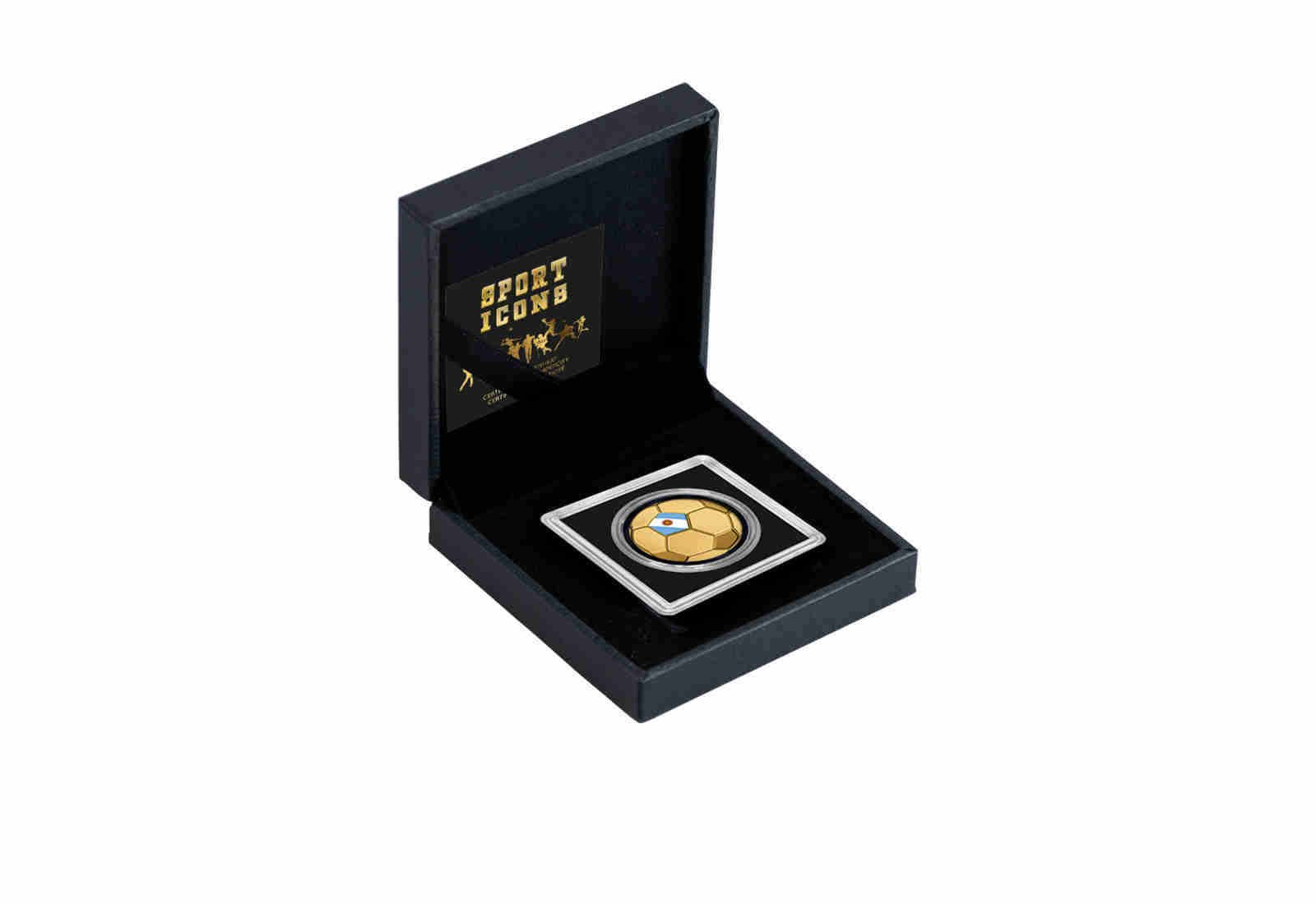 Goldmünze Motiv "Fußball Argentinien" 999/1000 Gold im Geschenketui
