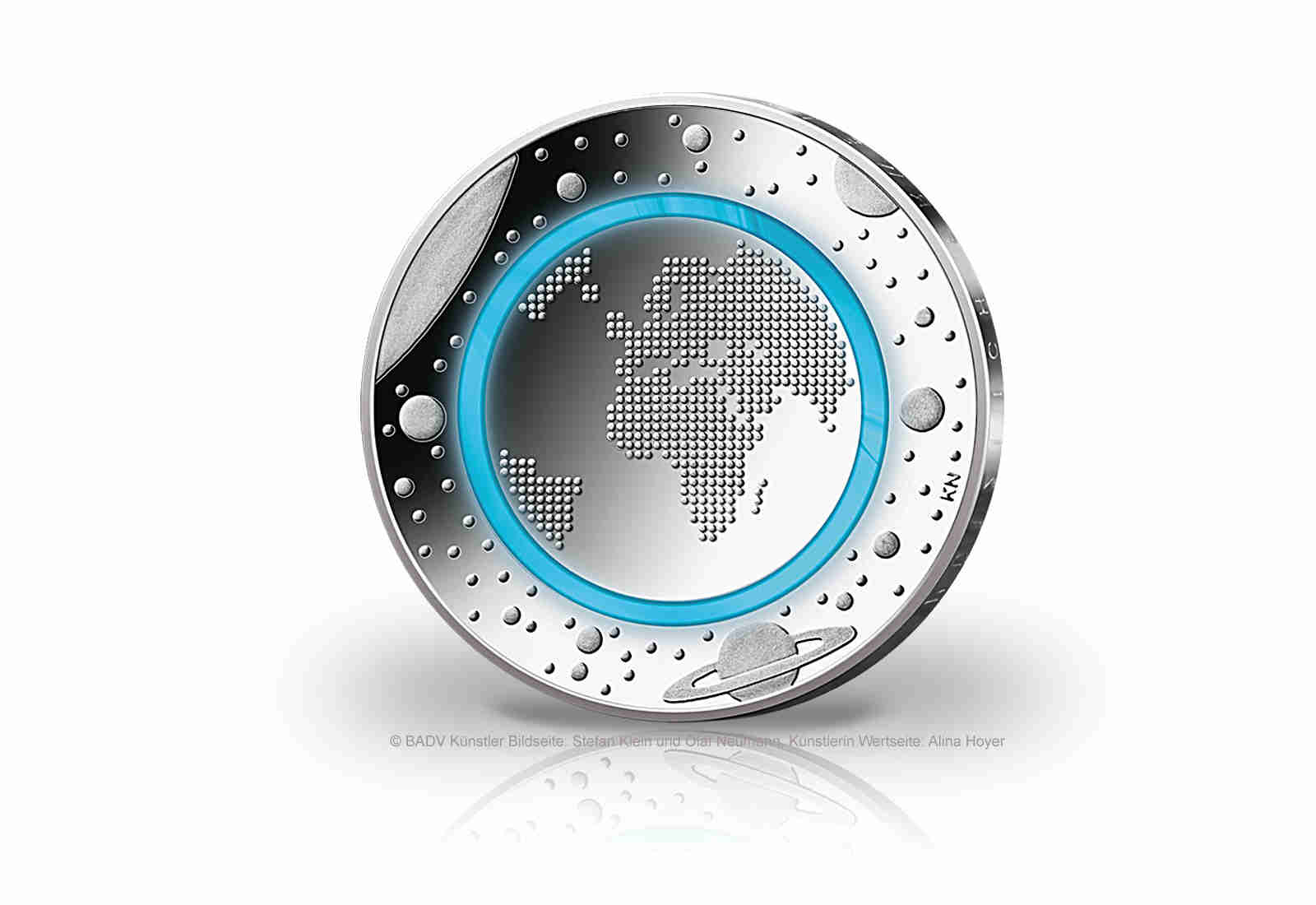 5 Euro 2016 Planet Erde Deutschland mit blauem Polymerring st Prägestätte J