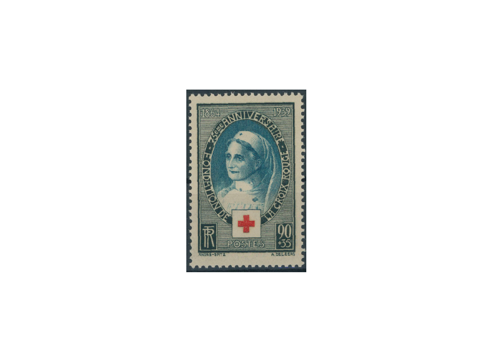 Briefmarke Frankreich 75 Jahre Rotes Kreuz 1939 Michel-Nr. 440 postfrisch