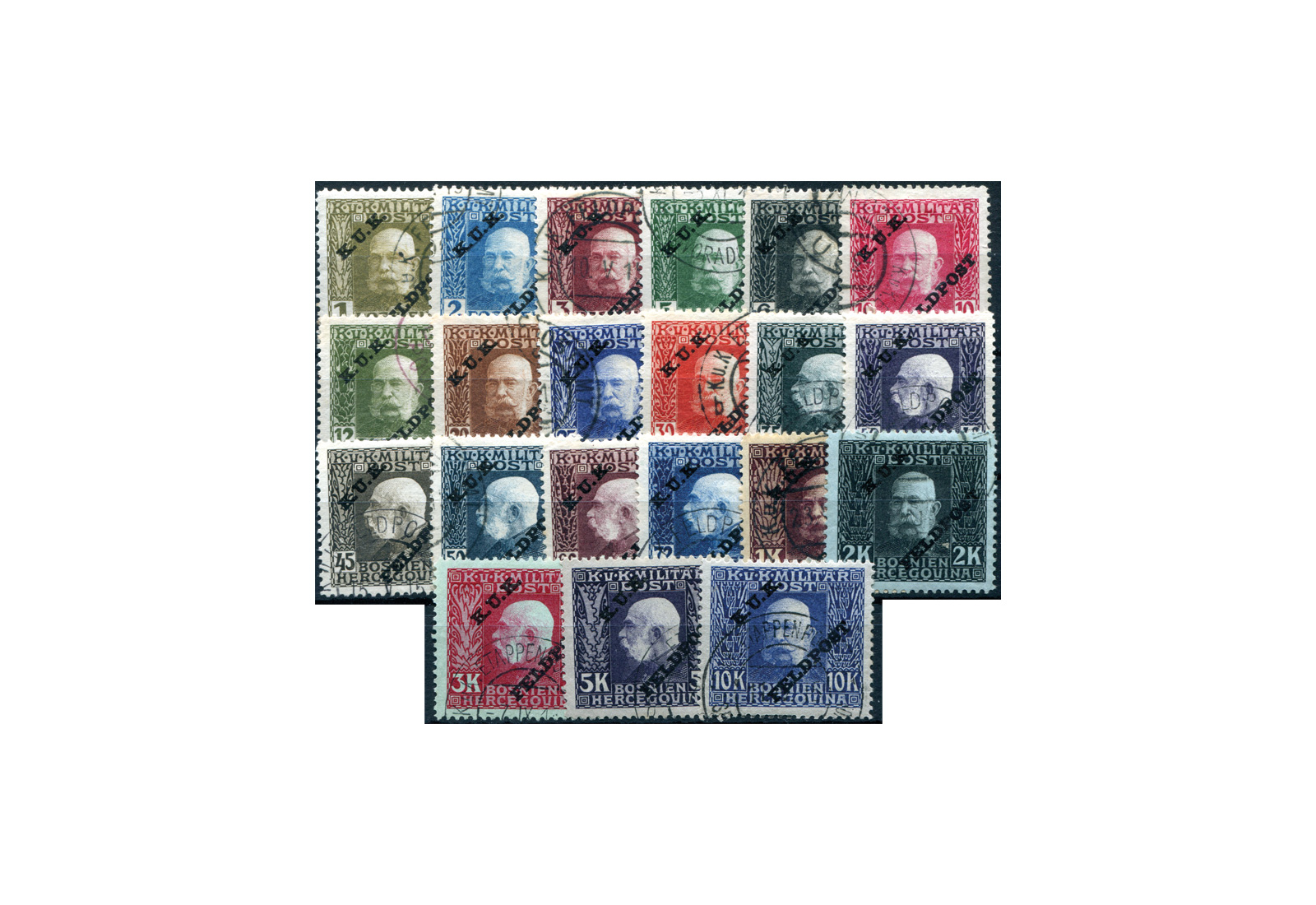 Österreich Feldpost 1915 Mi.Nr. 1-21 Falz