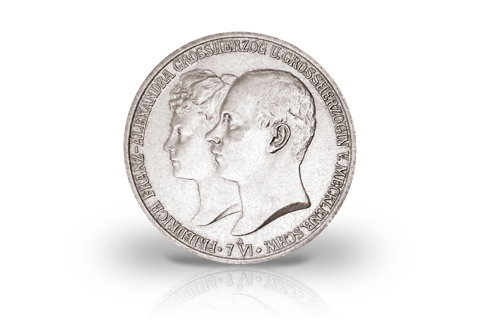 5 Mark 1904 Deutsches Kaiserreich Mecklenburg-Schwerin Hochzeit mit Alexandra Jaeger-Nr. 87