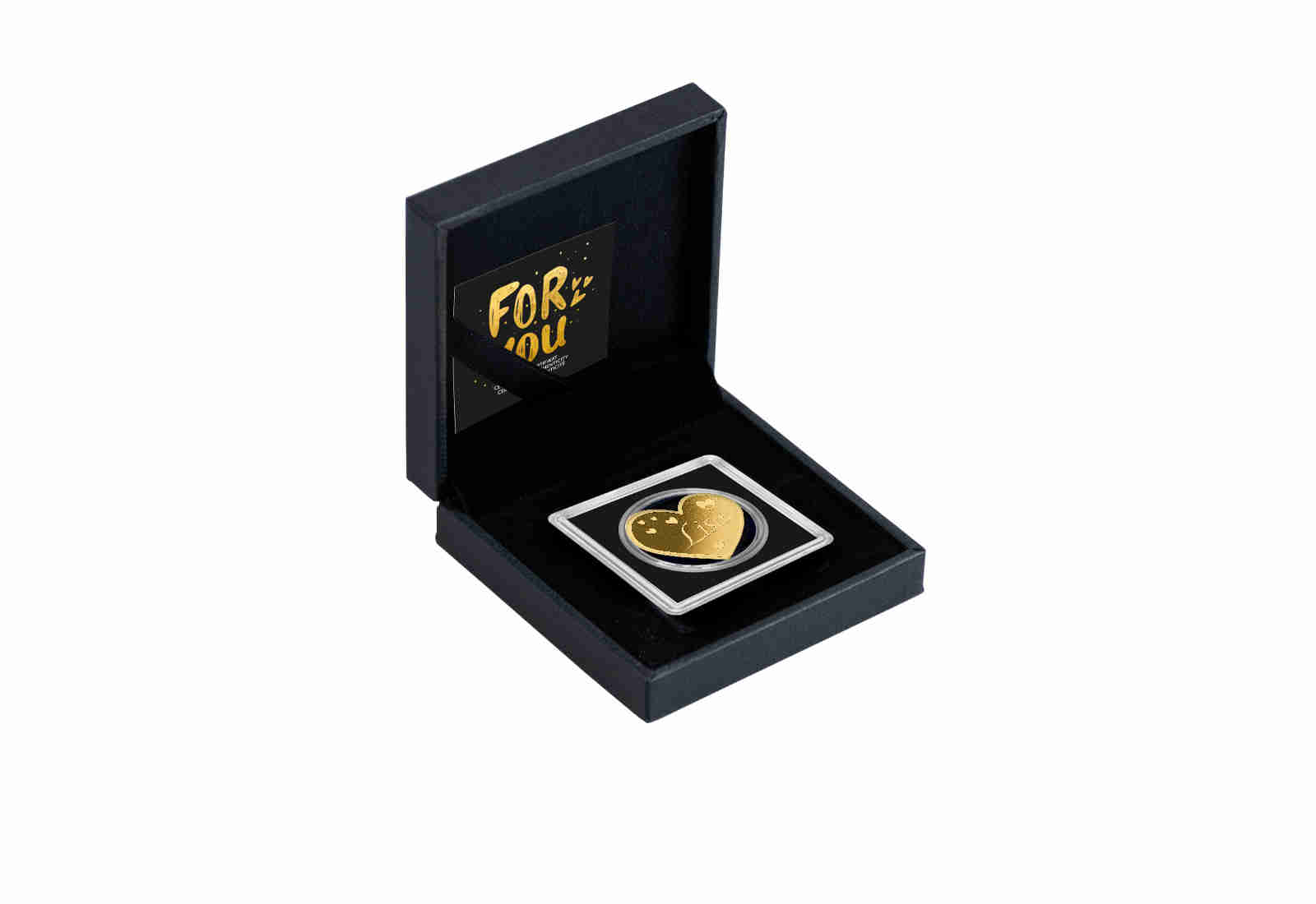Goldmünze Motiv "Herz Lisa" 999/1000 Gold im Geschenketui