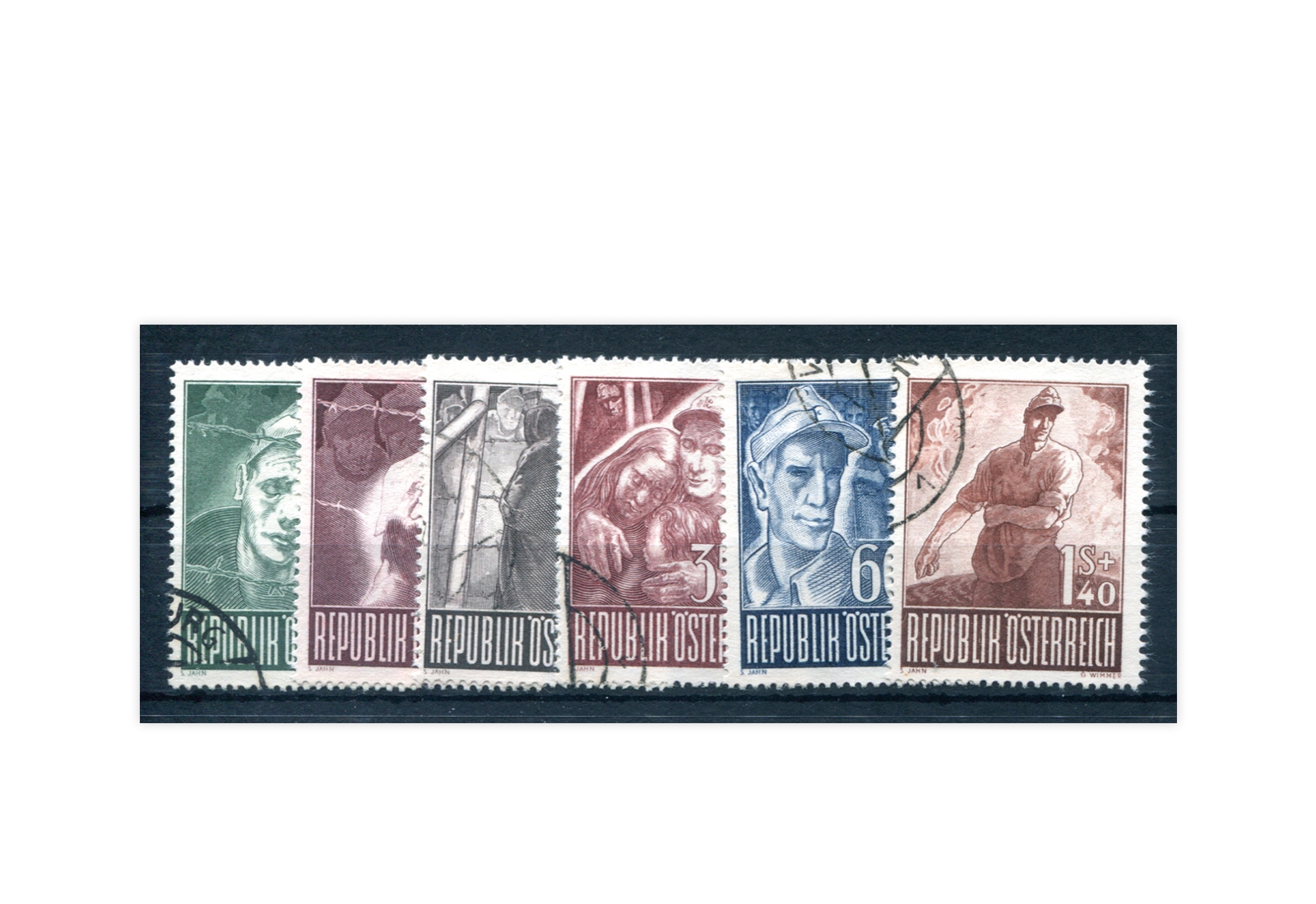 Österreich Kriegsgefangene Michel Nr. 829/34 gest.