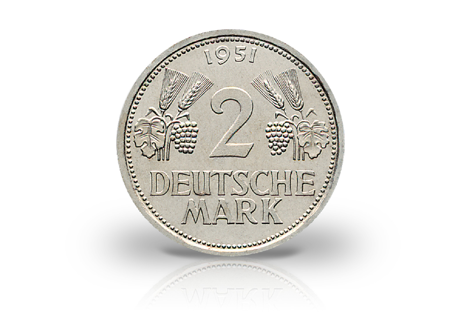 2 DM 1951 BRD Ähren Prägestätte J Jaeger-Nr. 386