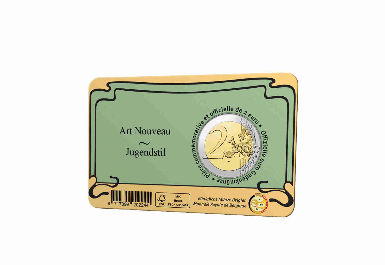 2 Euro 2023 Belgien Jugendstil Brüssel st  in Coincard