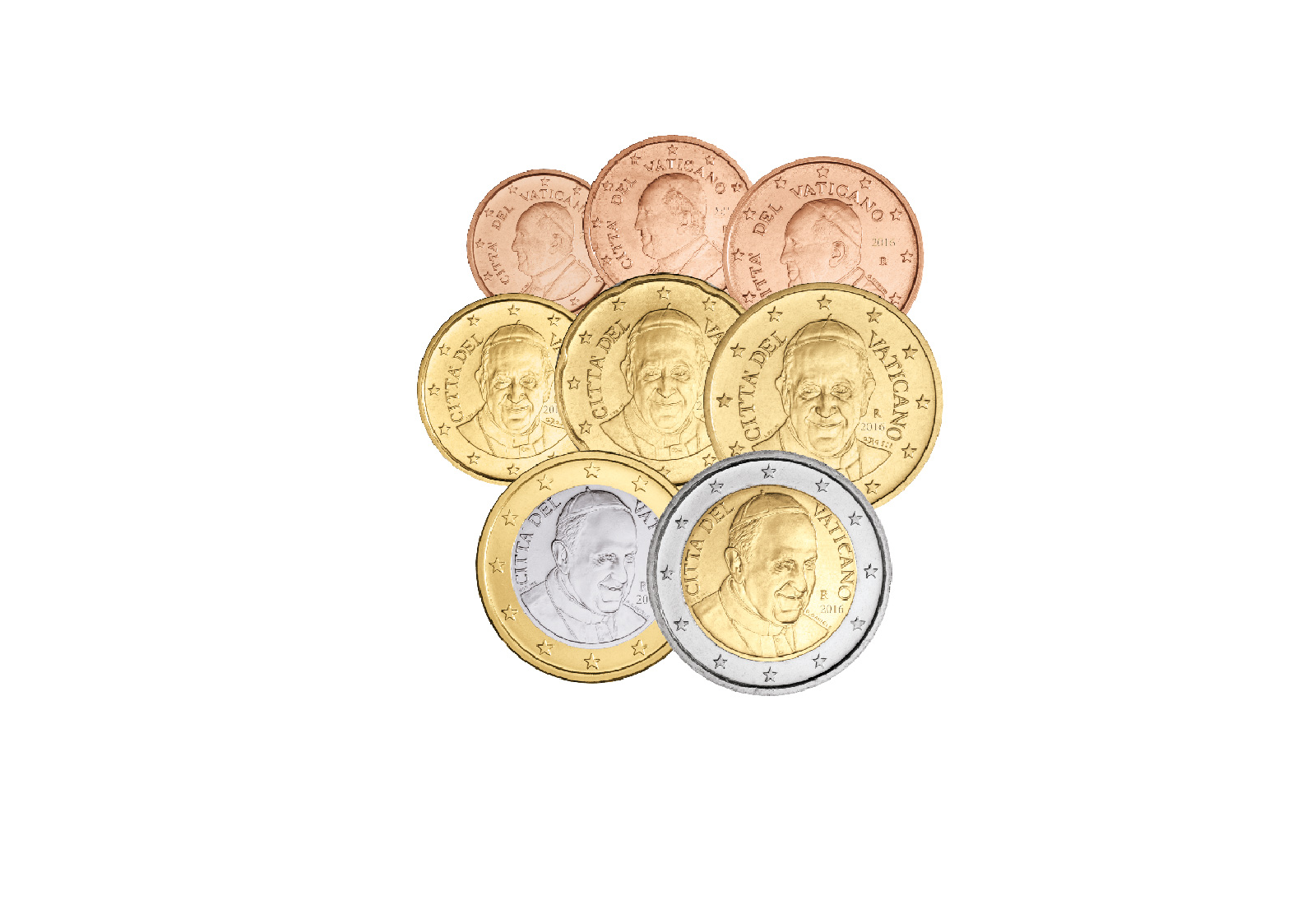 Vatikan Kursmünzensatz 2016 PP mit Silbermünze