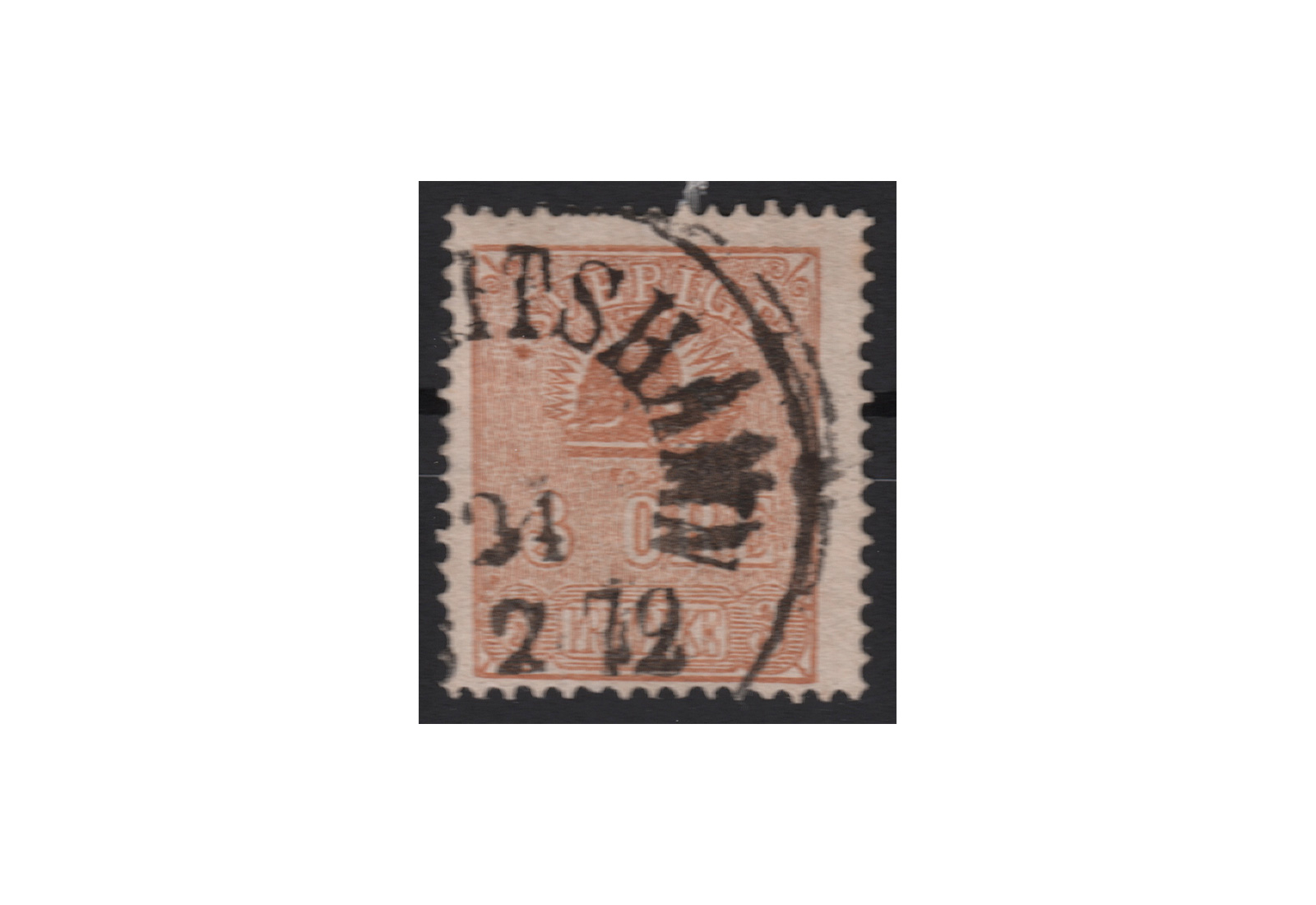 Scherden Freimarke: Kleiner Löwe 1862/1863 SWE Michel Nr. 14 gestempelt