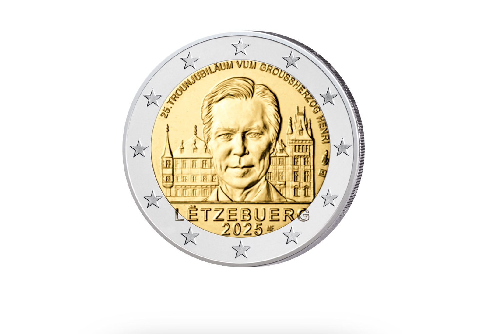 2 Euro 2025 Luxemburg 25. Jahrestag Thronbesteigung von Großherzog Henri