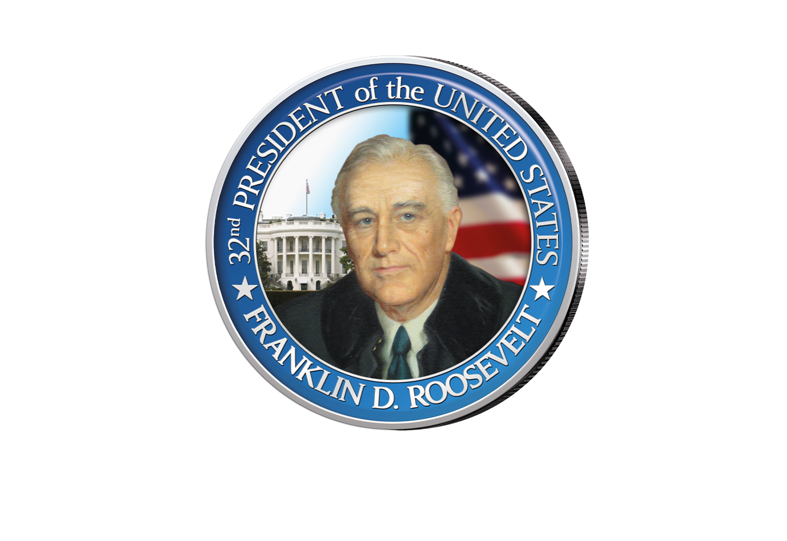 ½ Kennedy-Dollar USA mit Farbapplikation Franklin D. Roosevelt