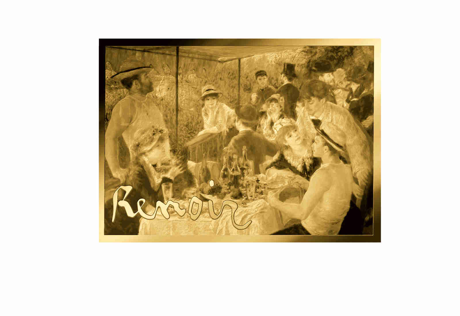 Goldmünze Motiv "Das Frühstück der Ruderer - Renoir" Coincard 999/1000 Gold Geschenk
