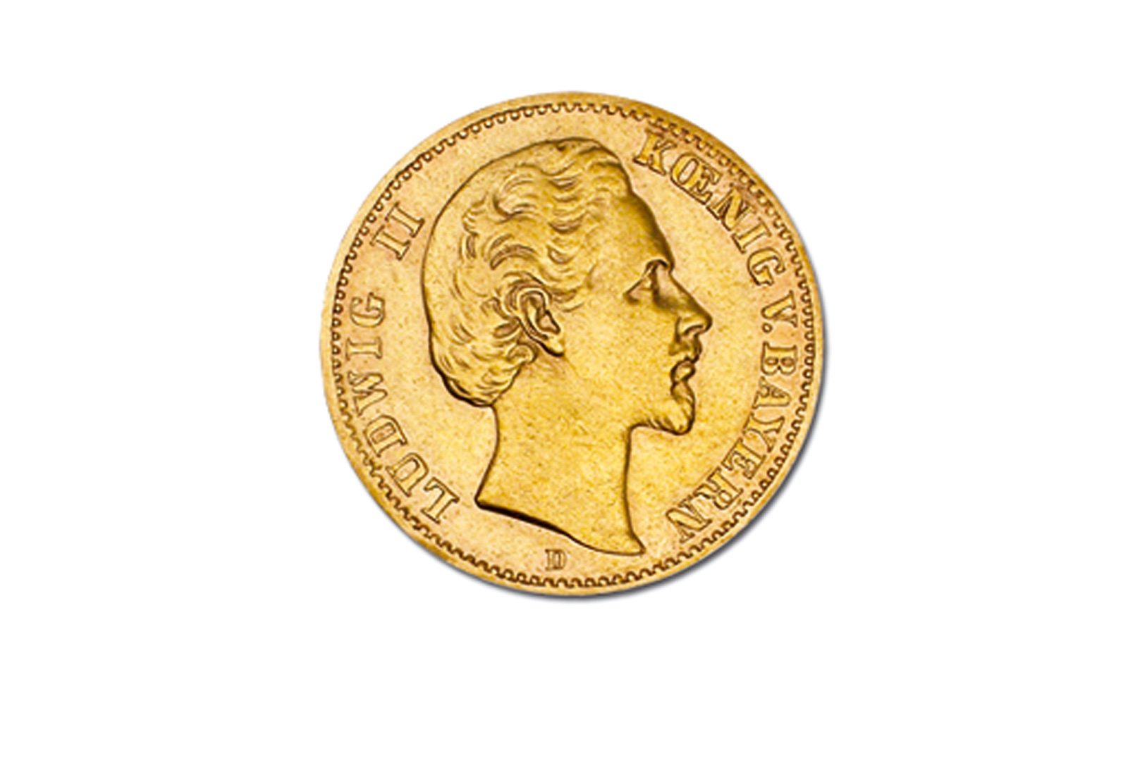 20 Mark 1872-1873 Kaiserreich Bayern König Ludwig II. Jaeger-Nr. 194