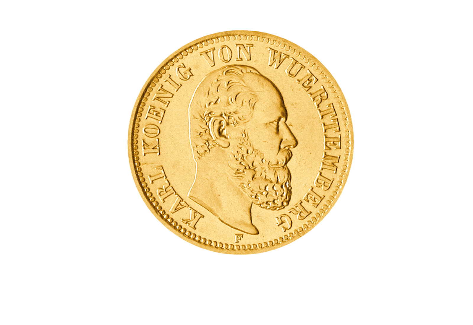 10 Mark 1872-1873 Kaiserreich Karl von Württemberg Jaeger-Nr. 289