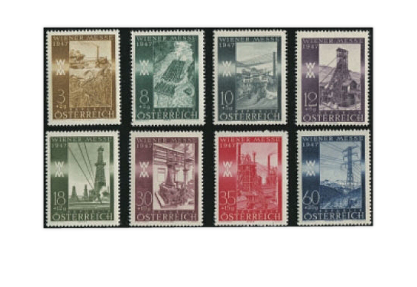 Briefmarken Österreich Wiener Frühjahrsmesse 1947 Michel-Nr. 803/810 postfrisch